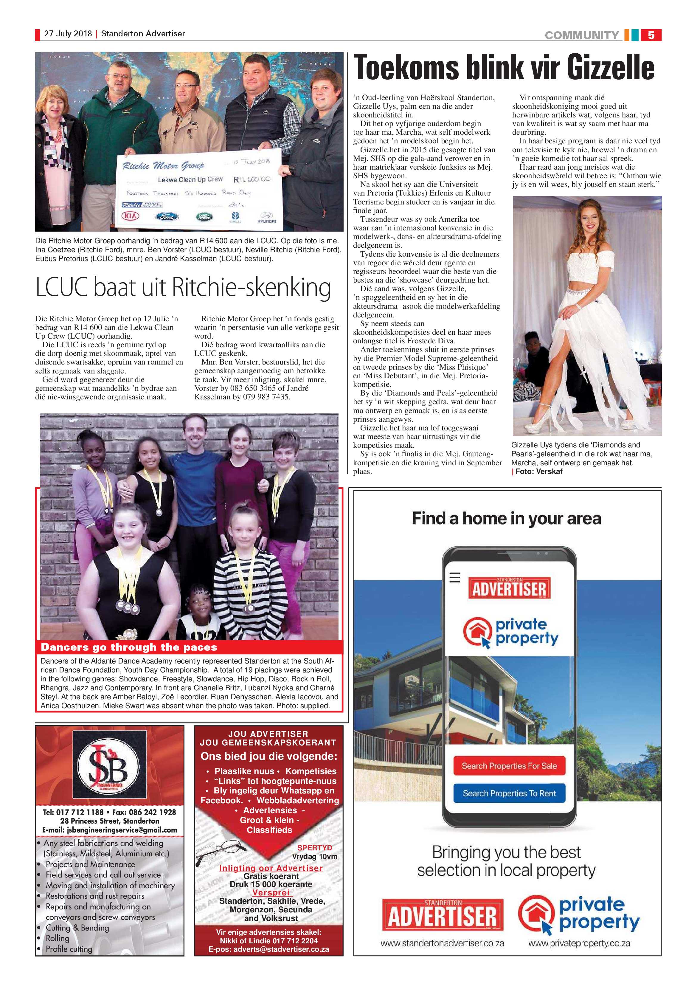 Standerton Advertiser 27 July 2018 page 5