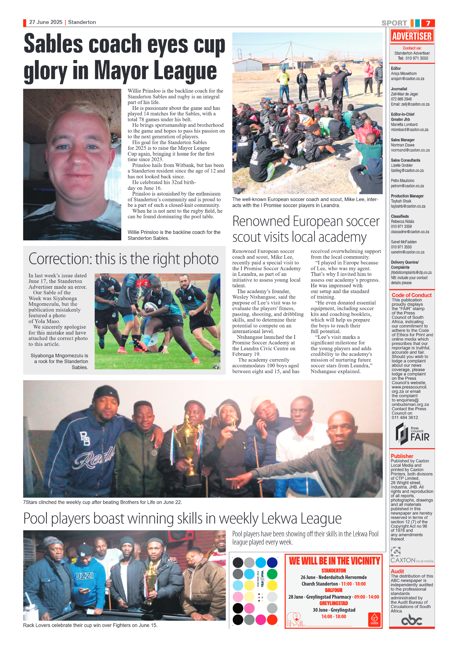 Standerton Advertiser 27 June 2025 page 7