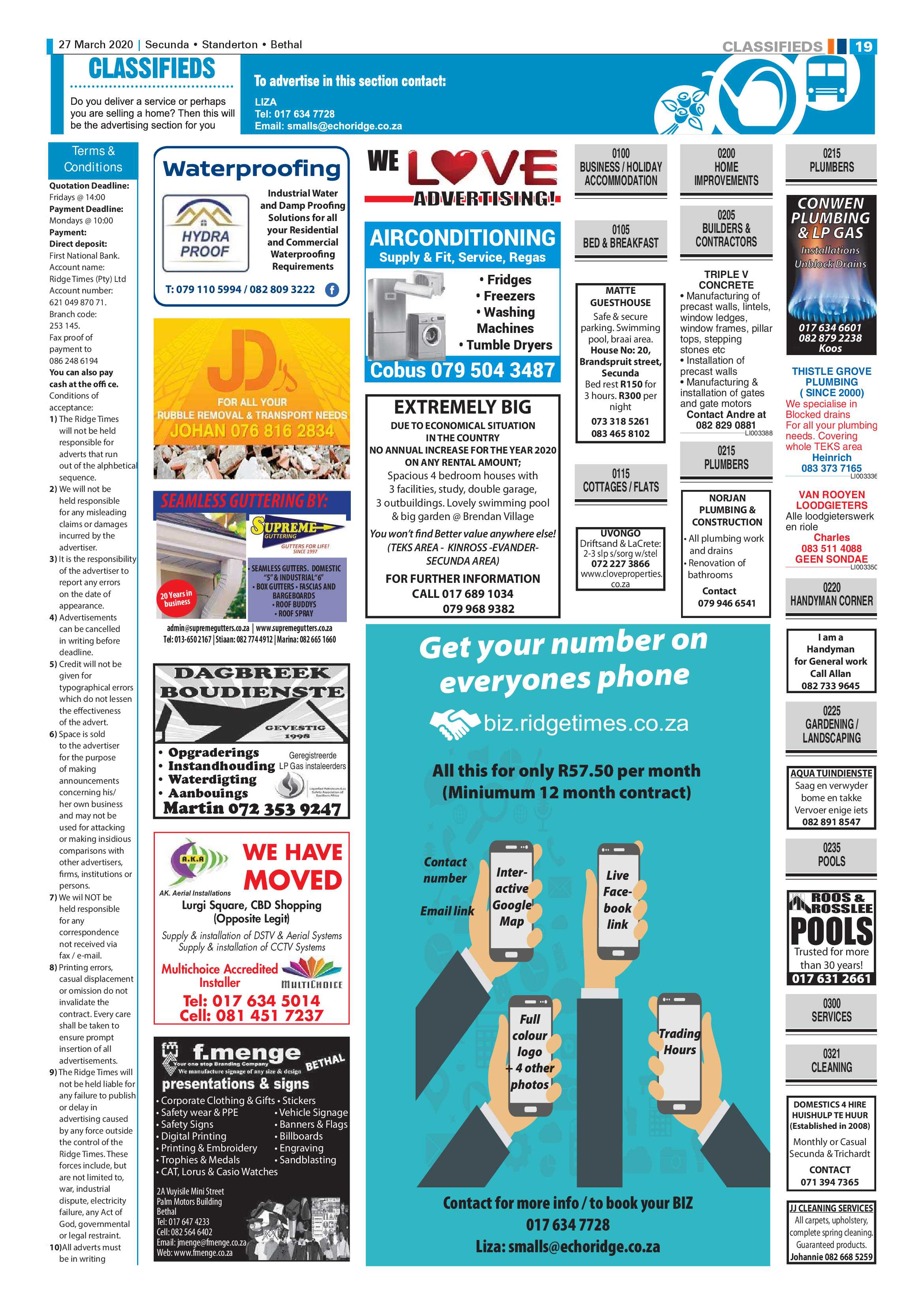 Standerton Advertiser 27 March 2020 page 19