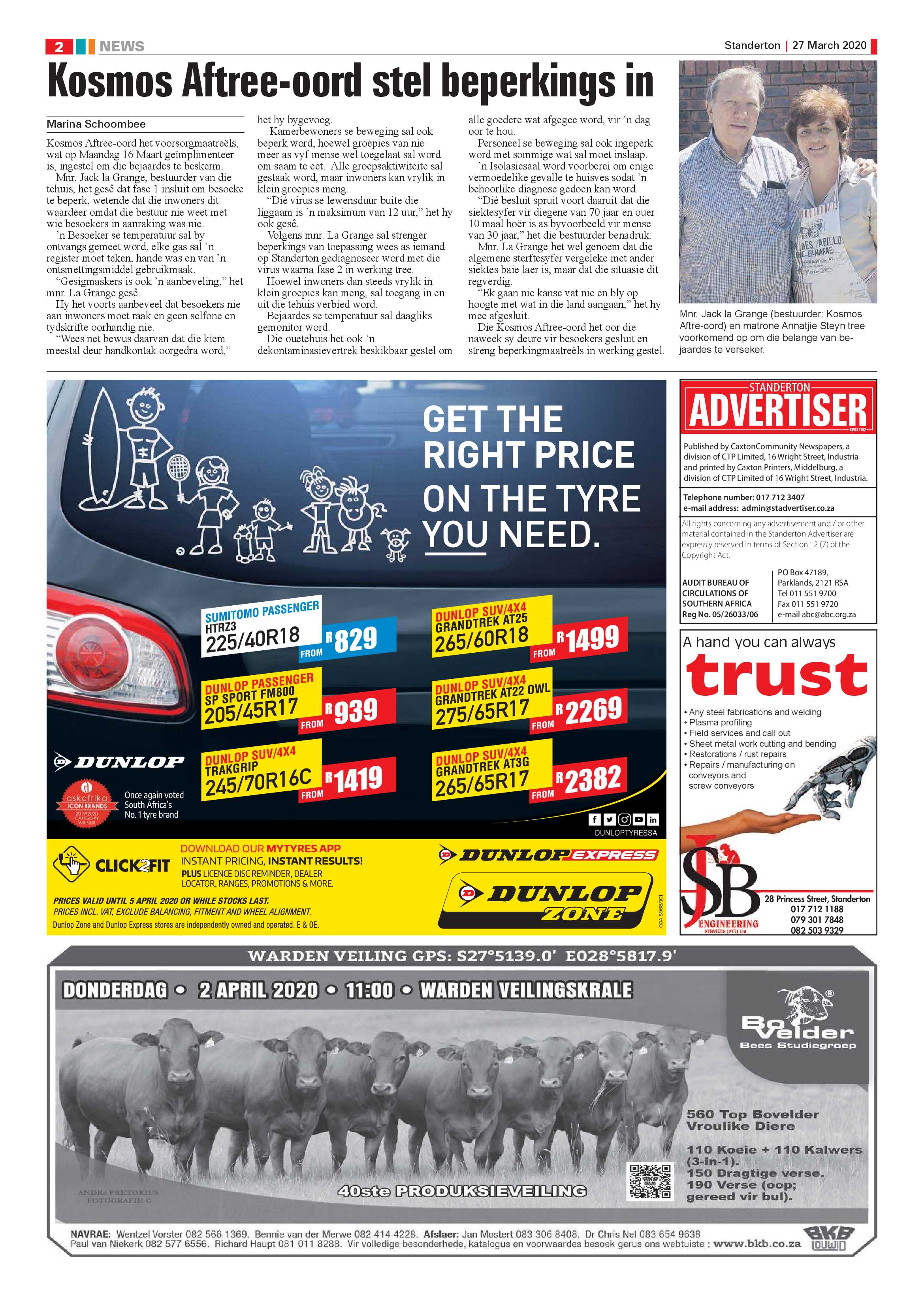 Standerton Advertiser 27 March 2020 page 2