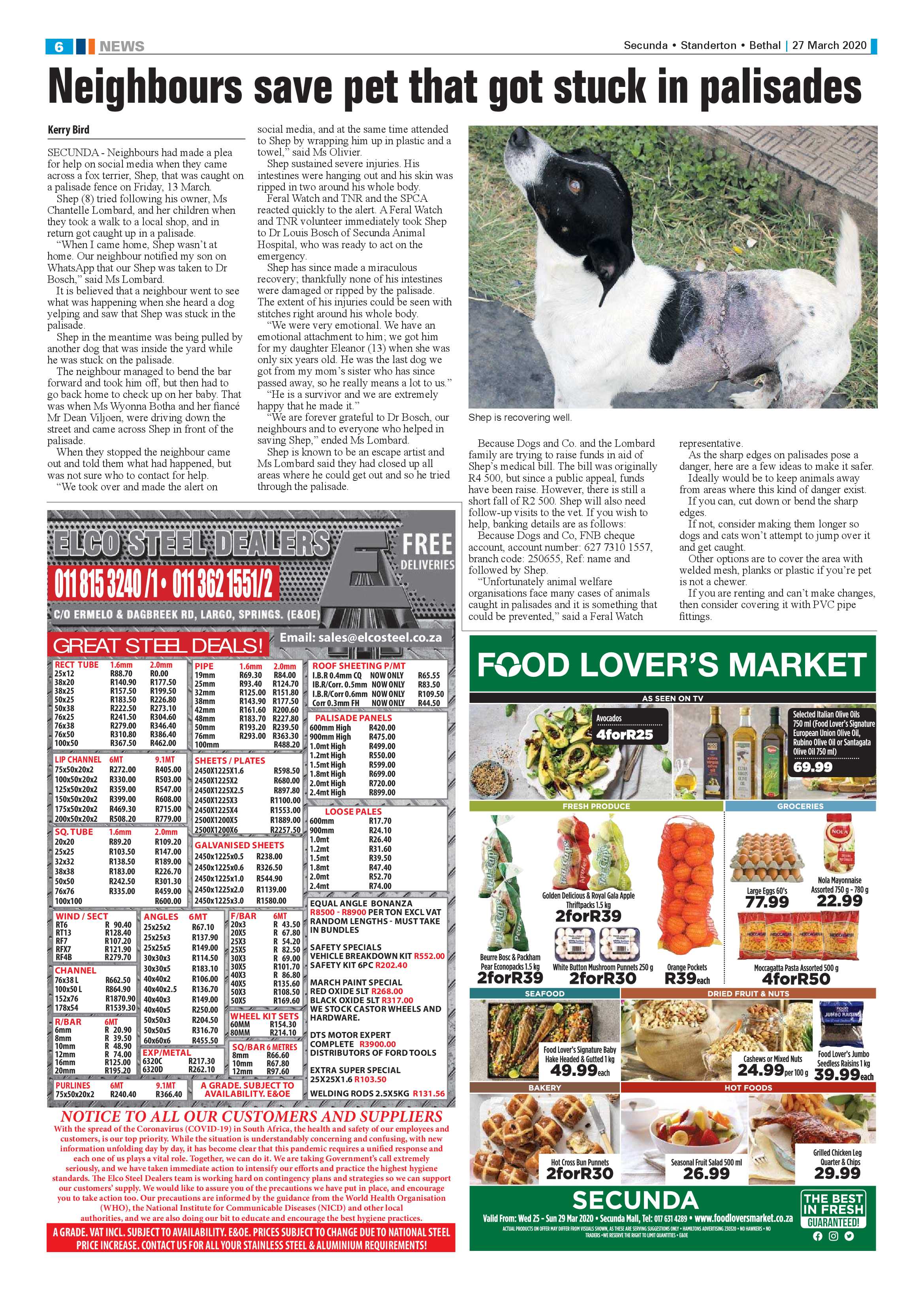 Standerton Advertiser 27 March 2020 page 6