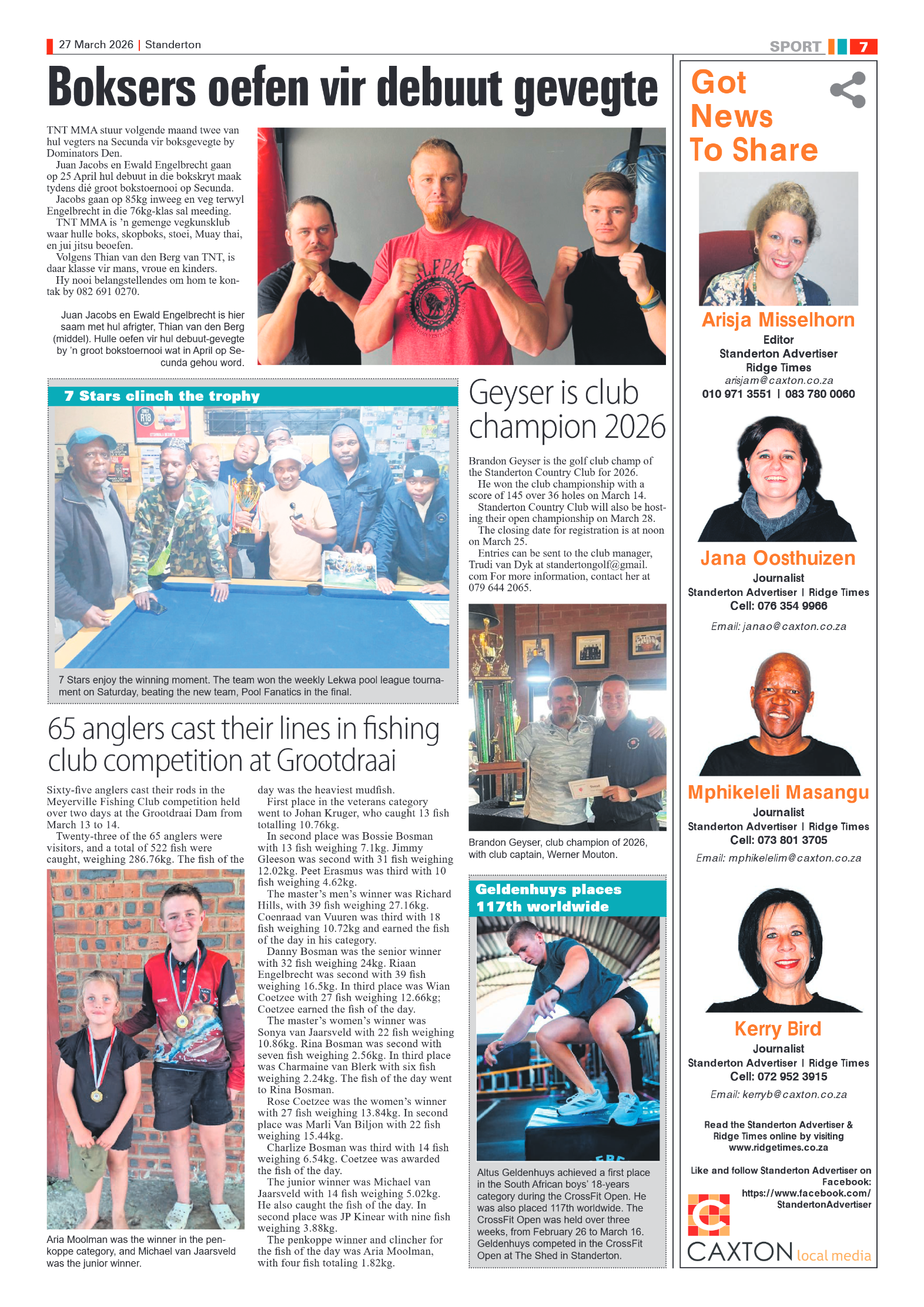 Standerton Advertiser 27 March 2026 page 7