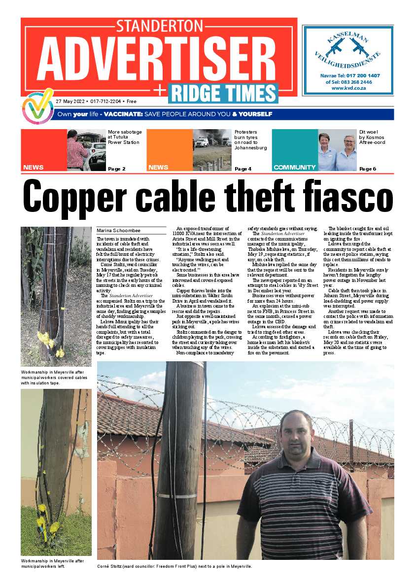 Standerton Advertiser 27 May 2022 page 1
