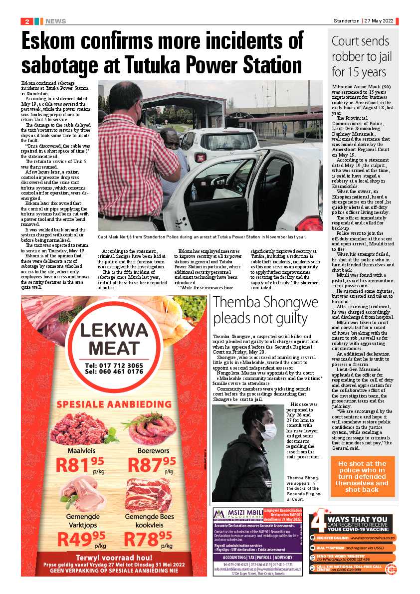 Standerton Advertiser 27 May 2022 page 2