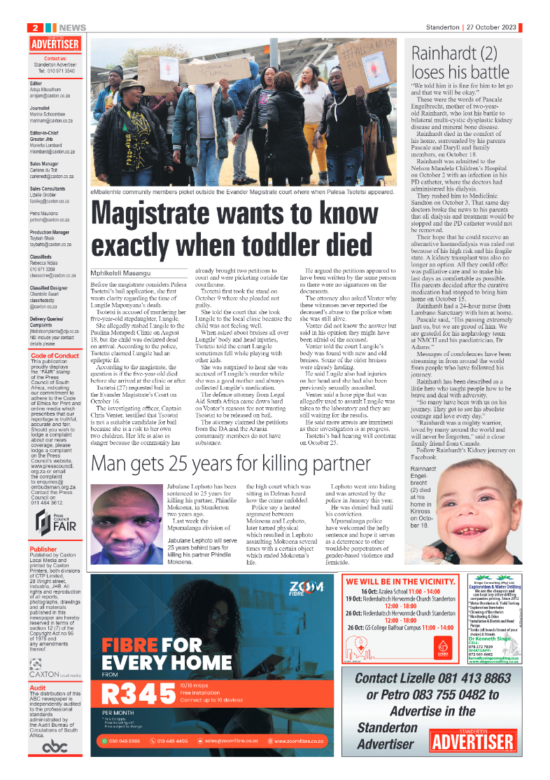 Standerton Advertiser 27 October 2023 page 2