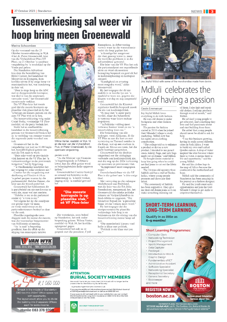 Standerton Advertiser 27 October 2023 page 3