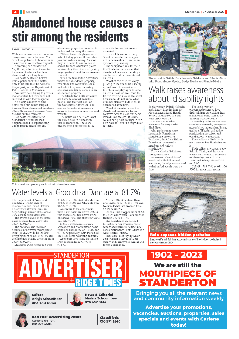 Standerton Advertiser 27 October 2023 page 4