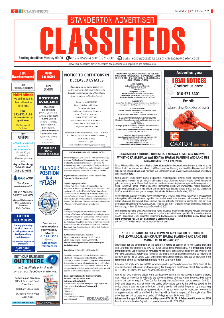 Standerton Advertiser 27 October 2023 page 6
