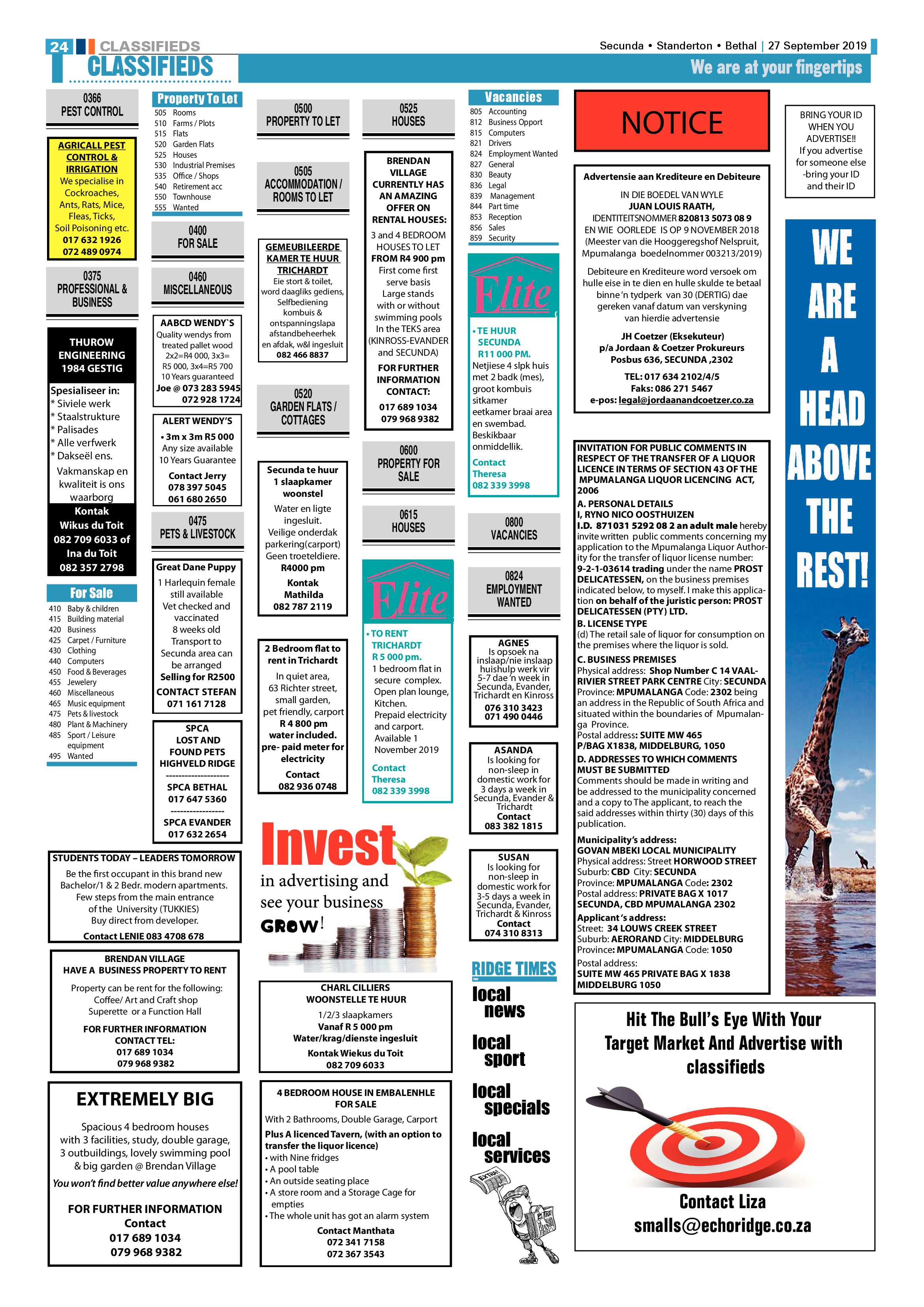 Standerton Advertiser 27 September 2019 page 23