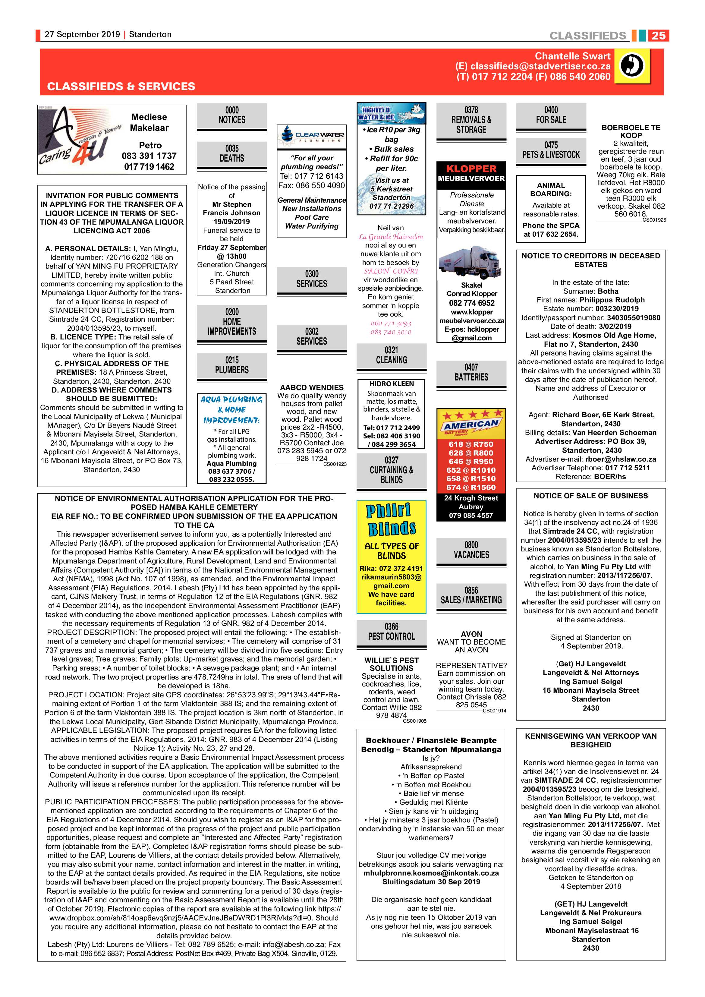 Standerton Advertiser 27 September 2019 page 24