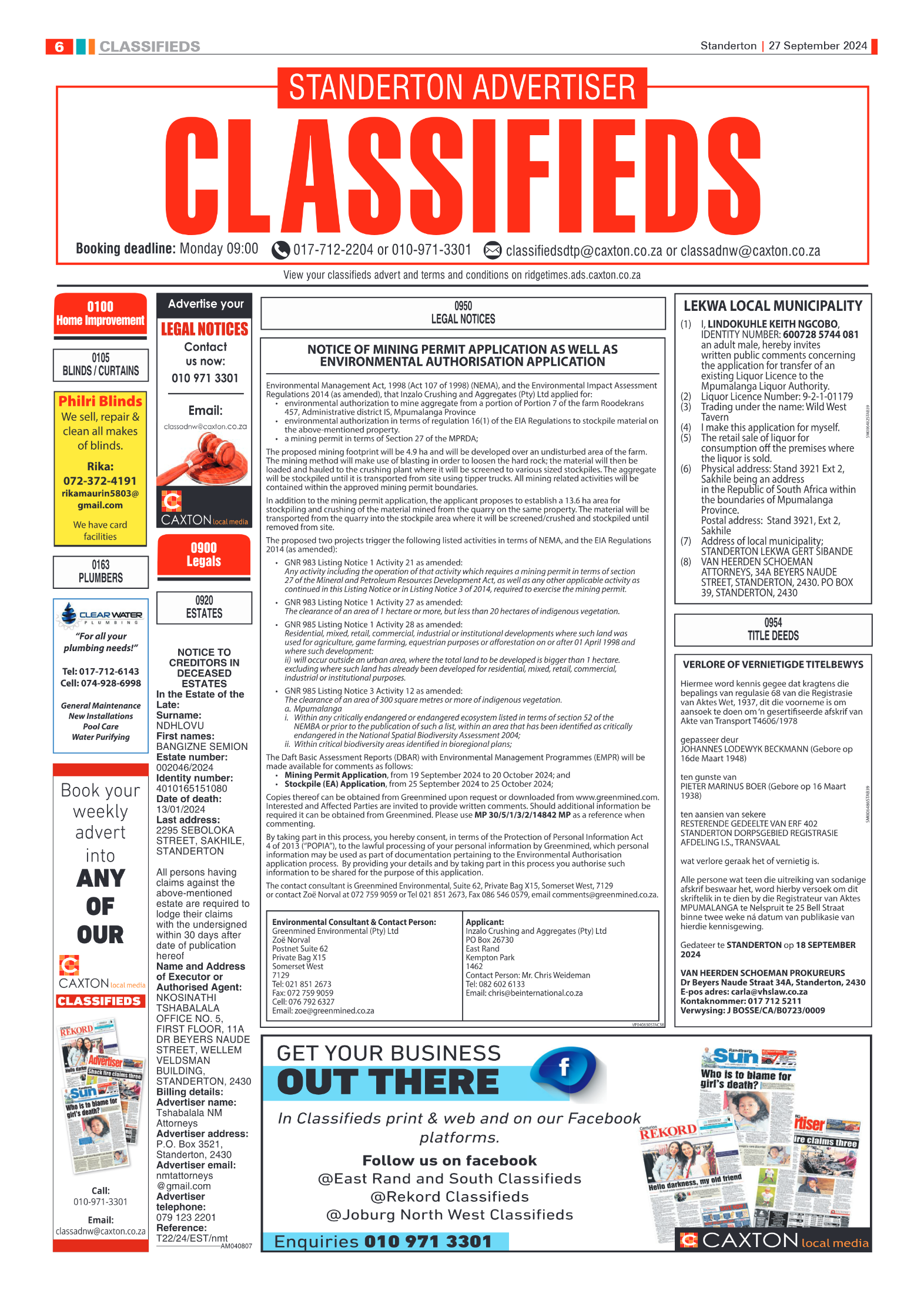 Standerton Advertiser 27 September 2024 page 6