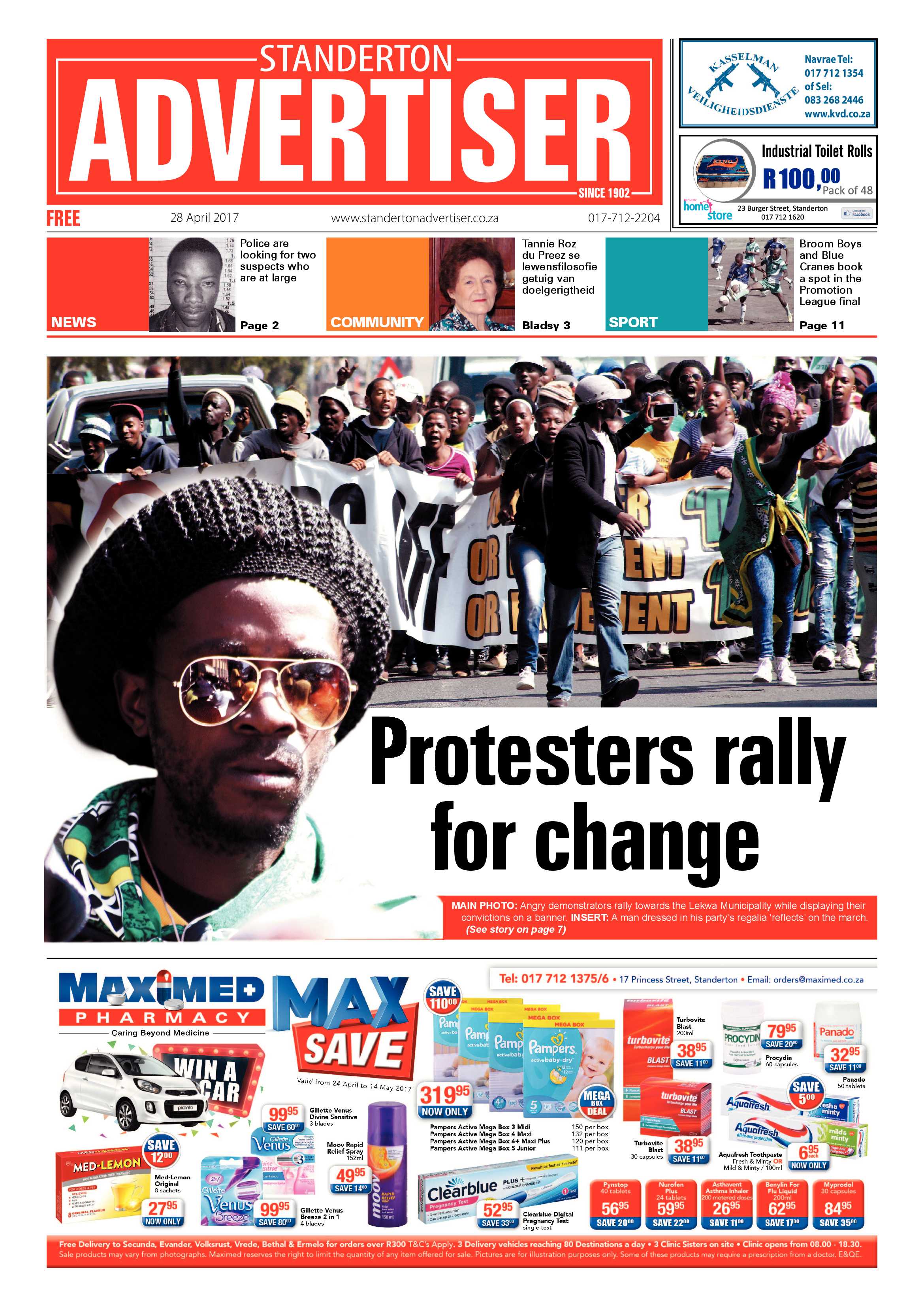 Standerton Advertiser 28 April 2017 page 1