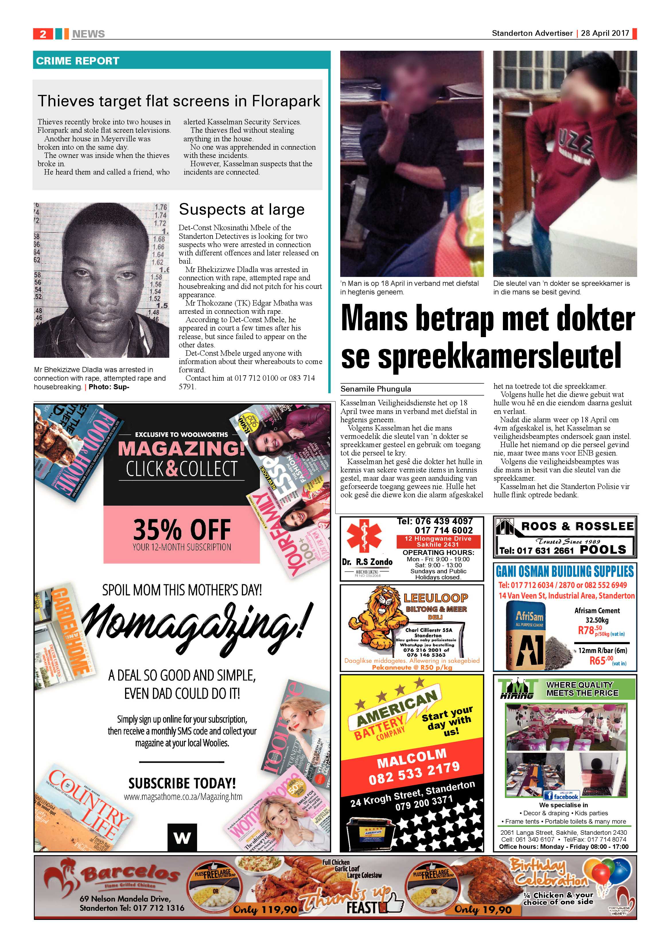 Standerton Advertiser 28 April 2017 page 2