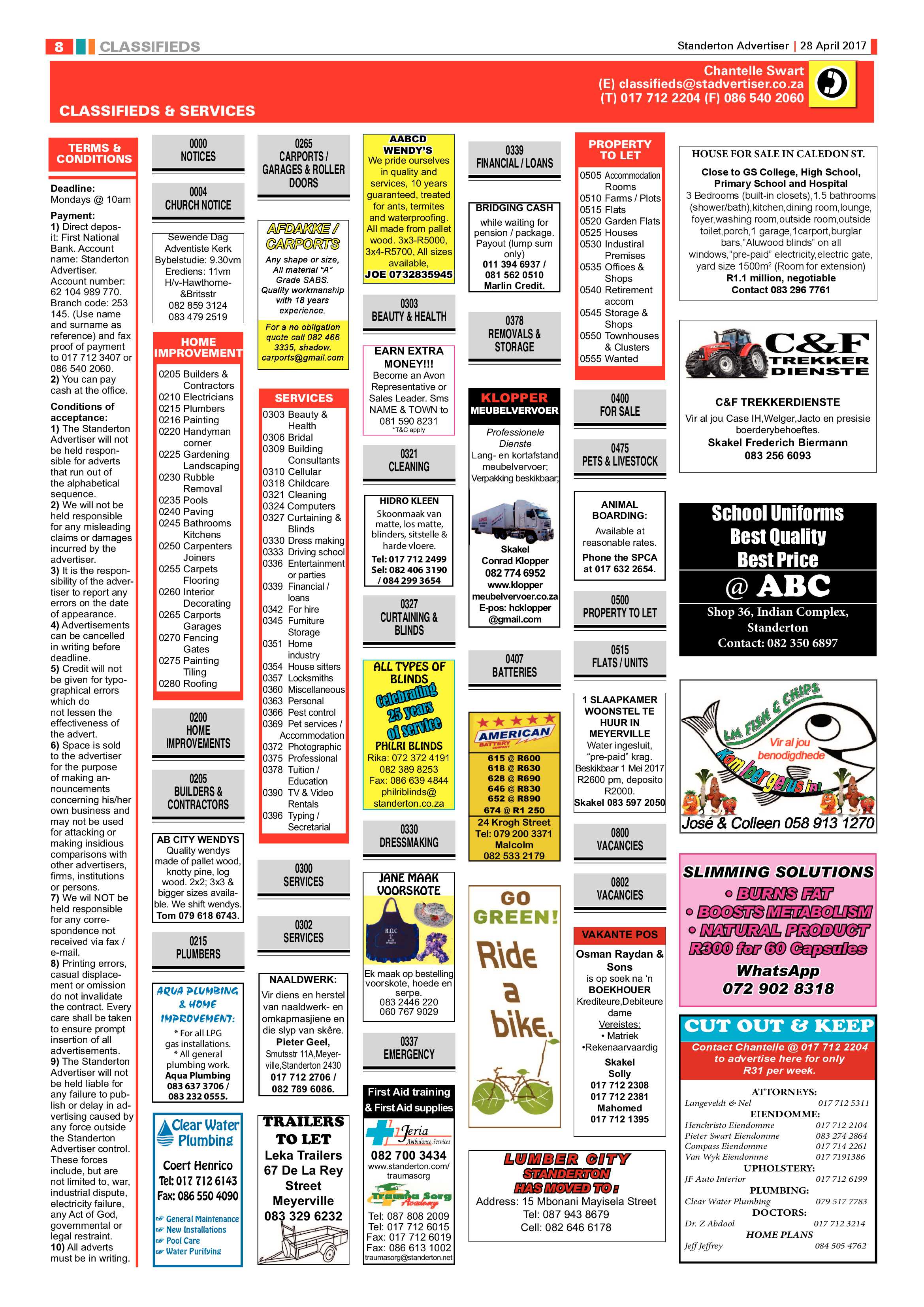 Standerton Advertiser 28 April 2017 page 8