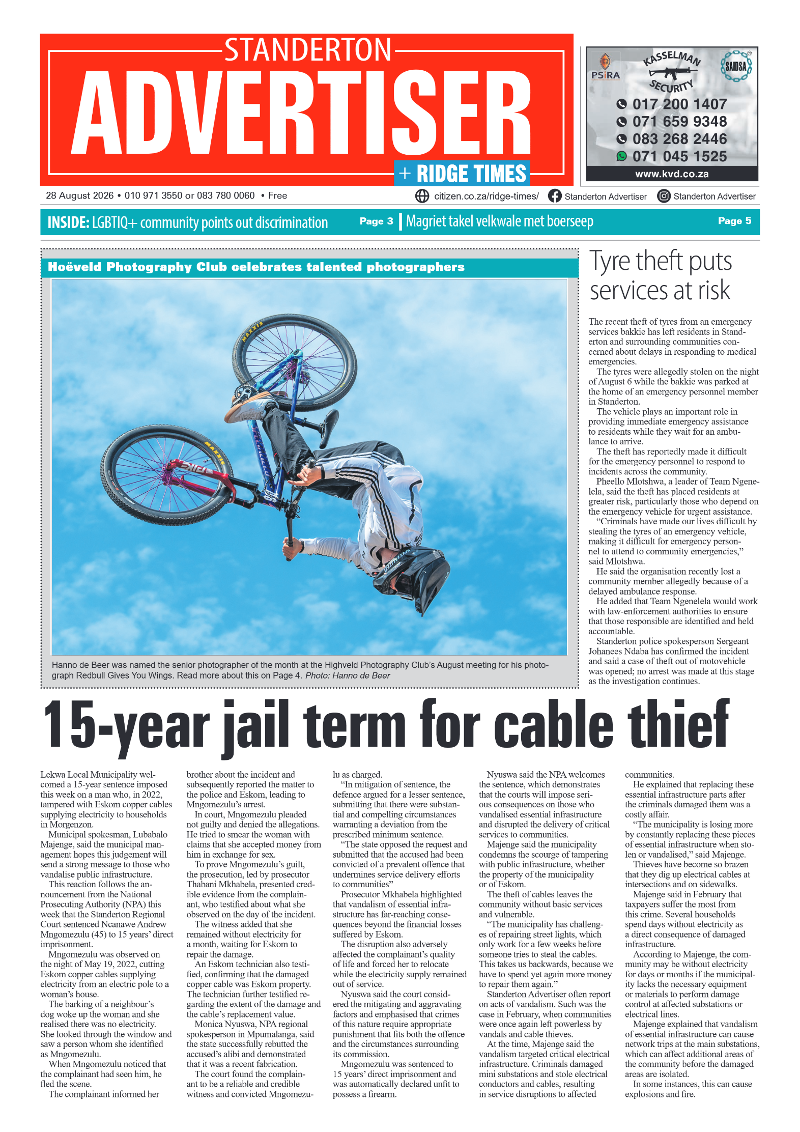 Standerton Advertiser 28 August 2026 page 1