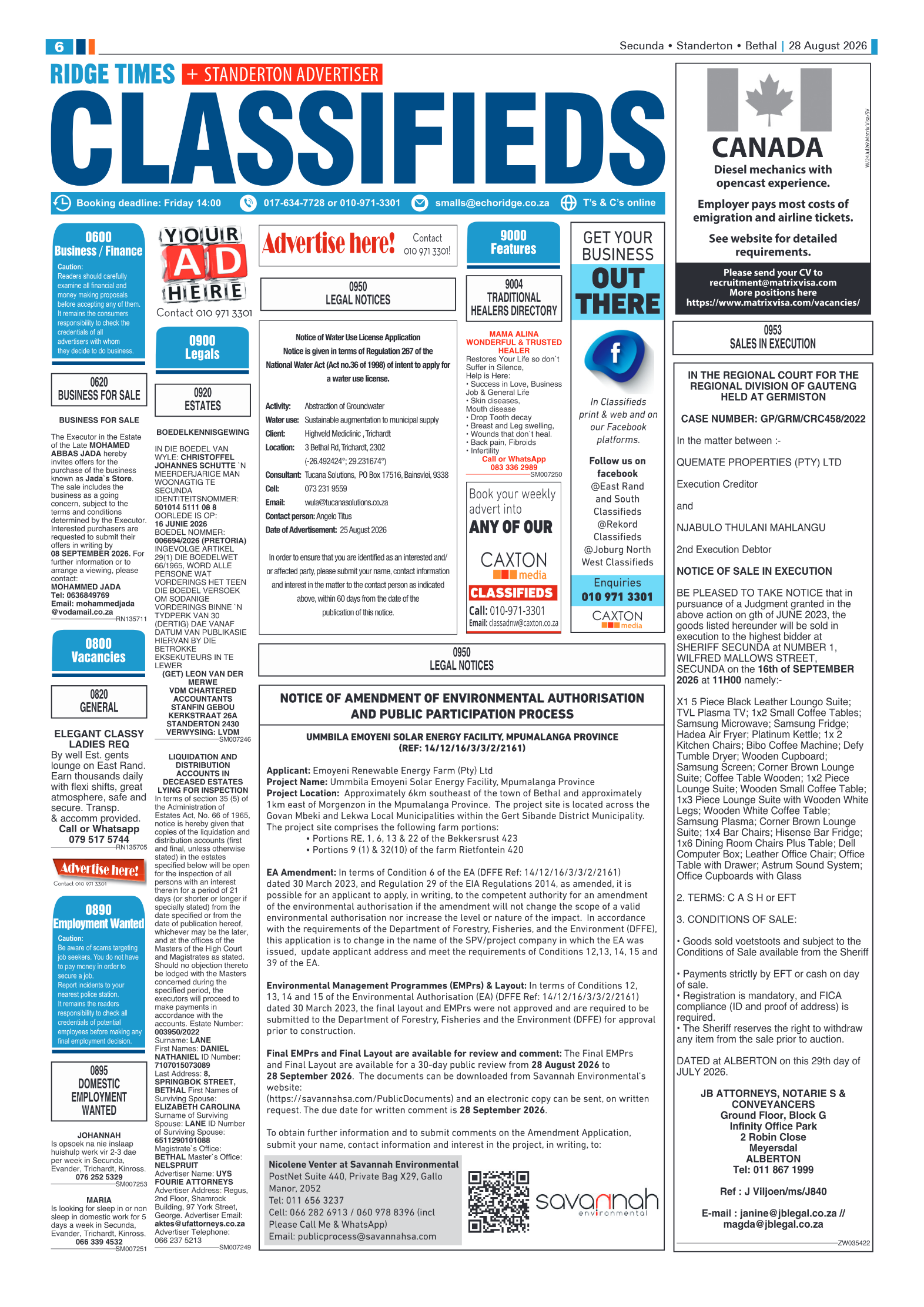 Standerton Advertiser 28 August 2026 page 6