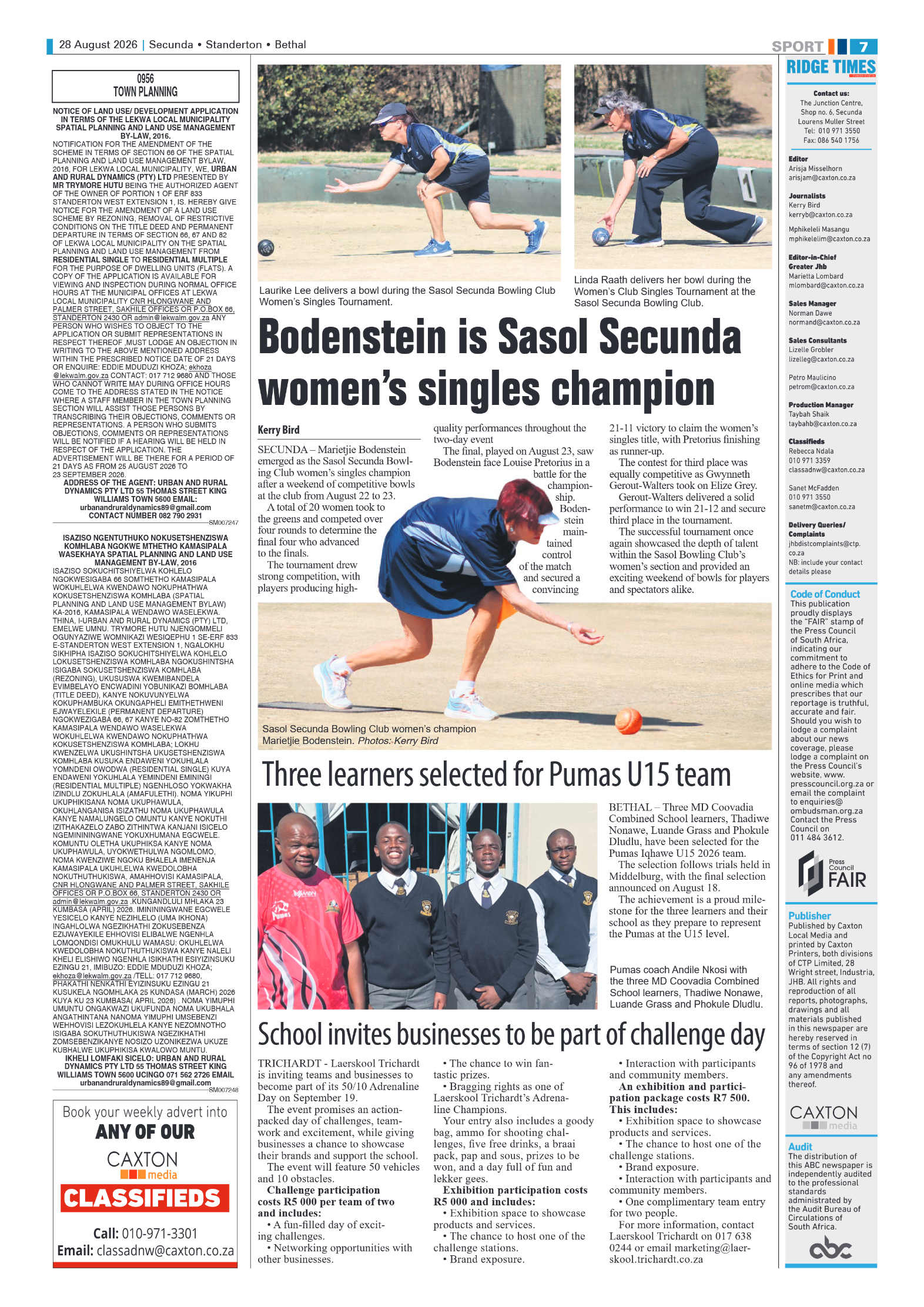 Standerton Advertiser 28 August 2026 page 7