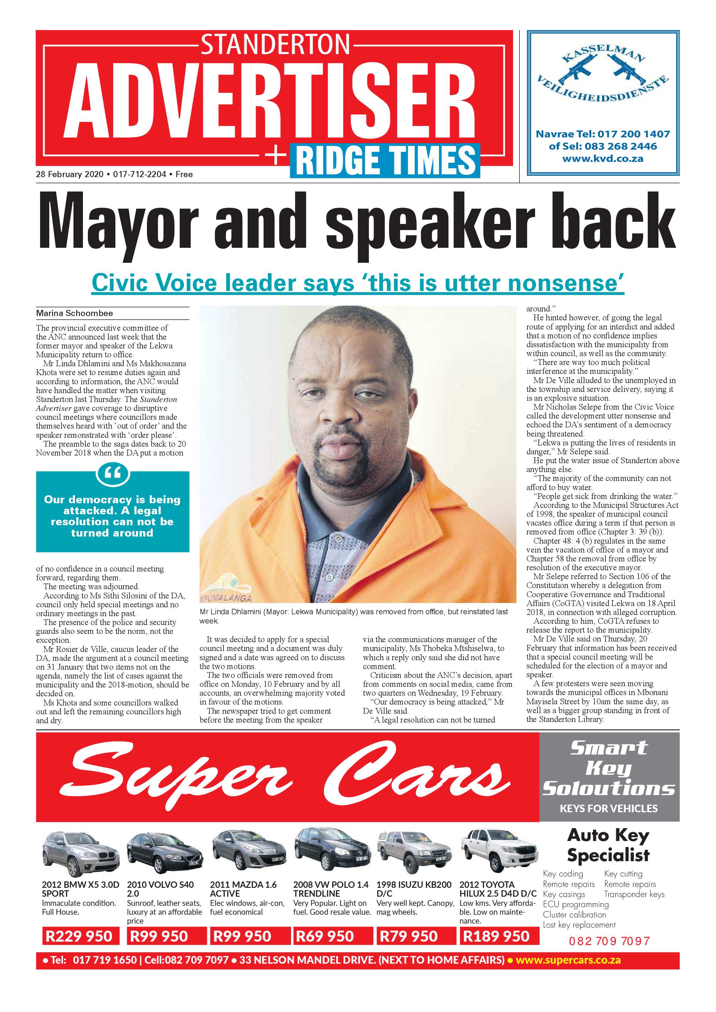 Standerton Advertiser 28 February 2020 page 1