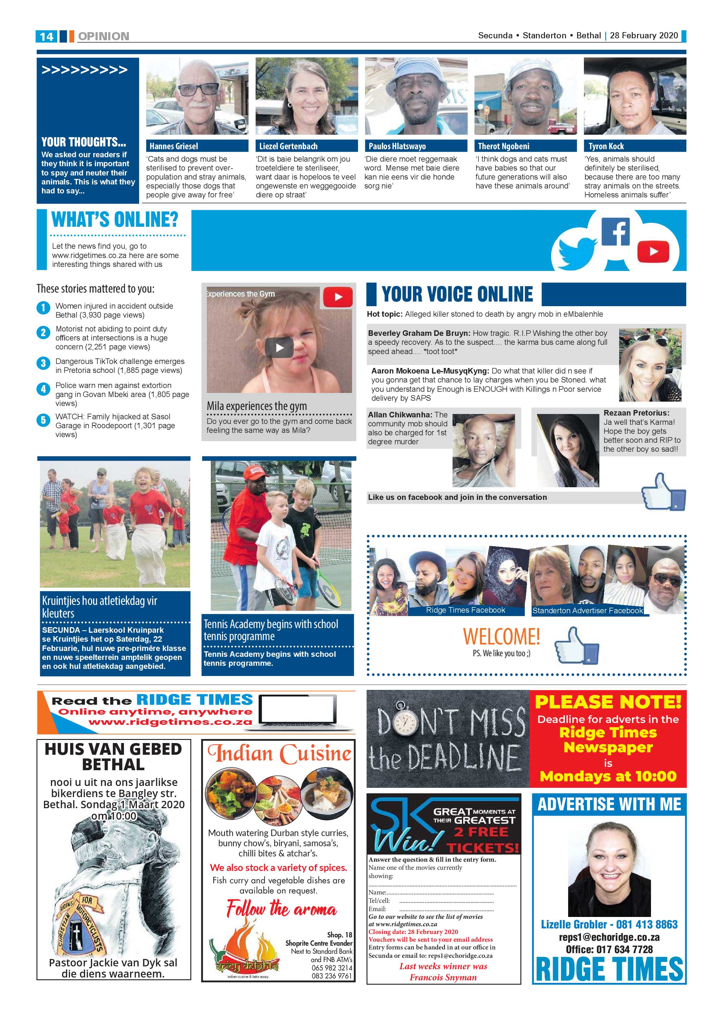 Standerton Advertiser 28 February 2020 page 14
