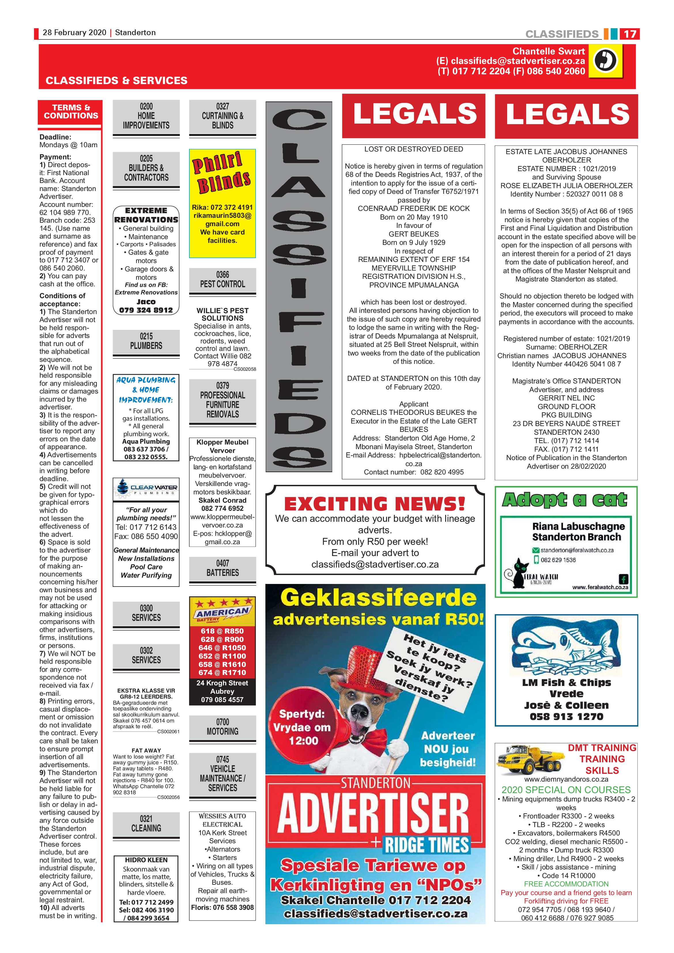 Standerton Advertiser 28 February 2020 page 17
