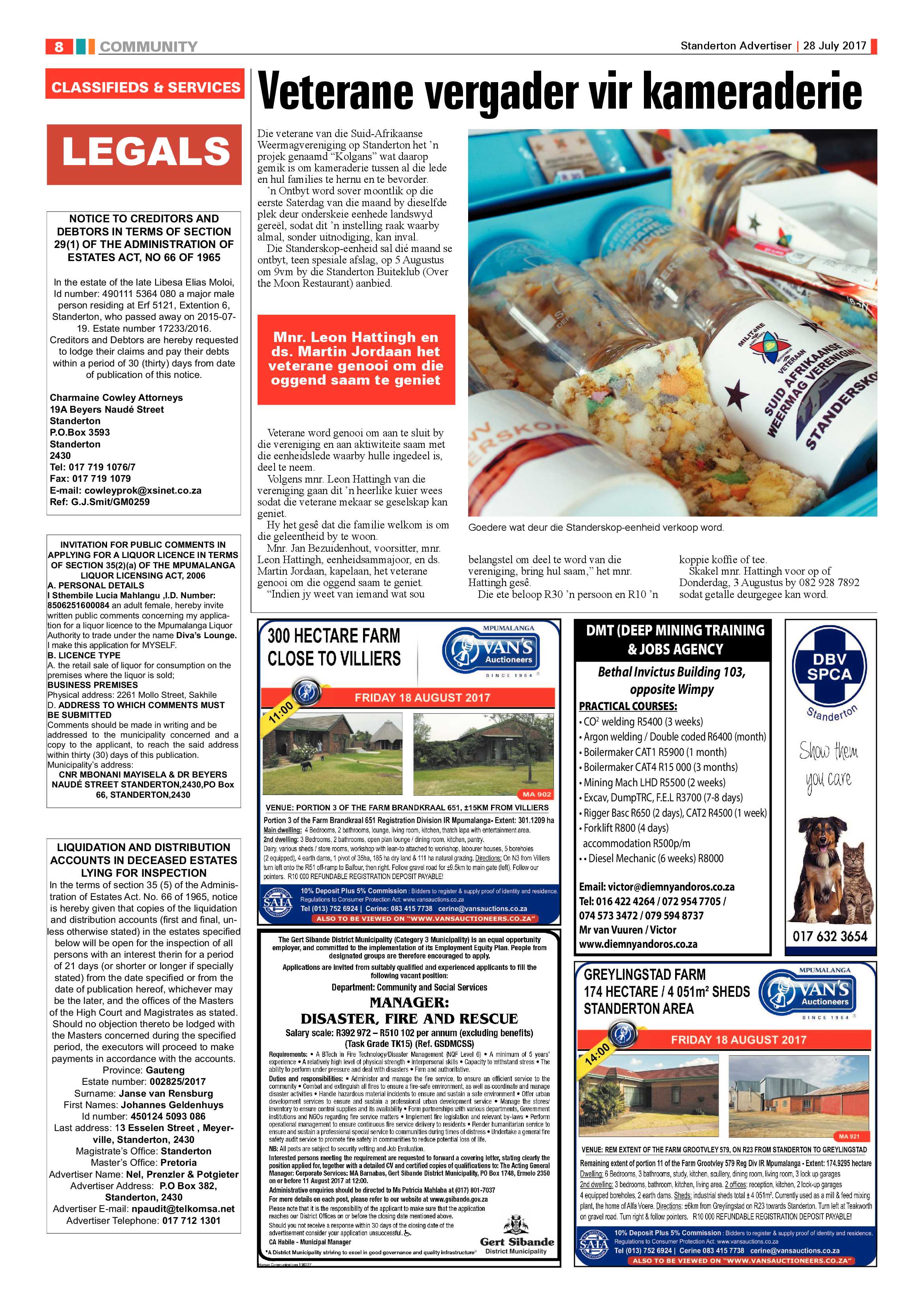 Standerton Advertiser 28 Julie 2017 page 8