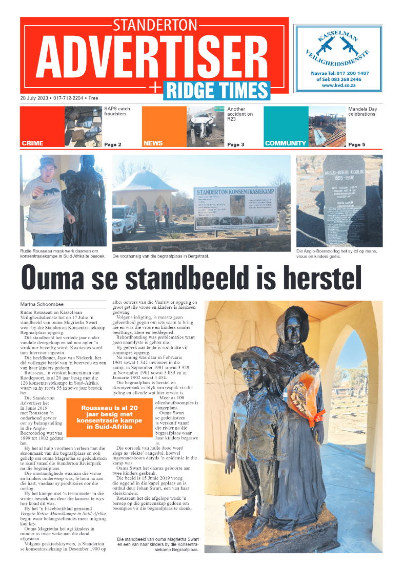 Standerton Advertiser 28 July 2023 page 1