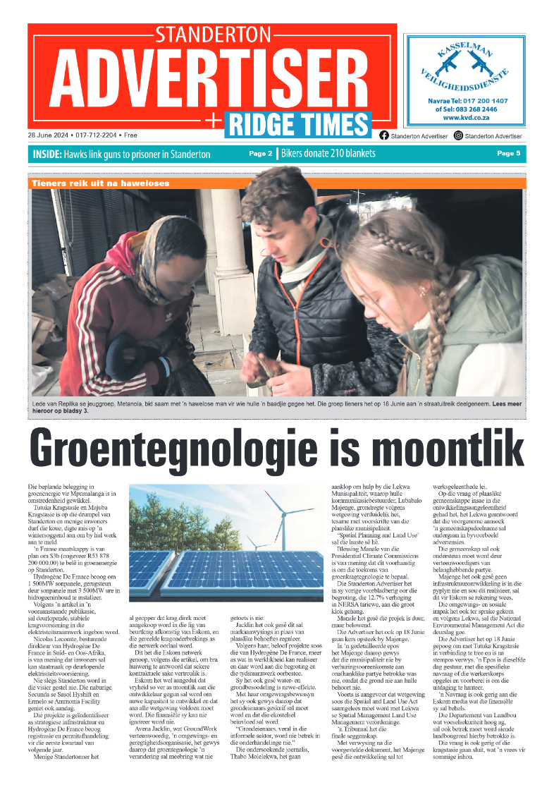 Standerton Advertiser 28 June 2024 page 1