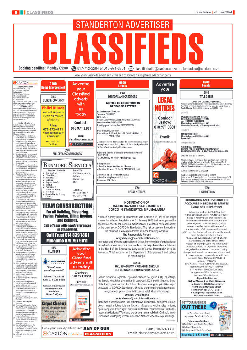 Standerton Advertiser 28 June 2024 page 6