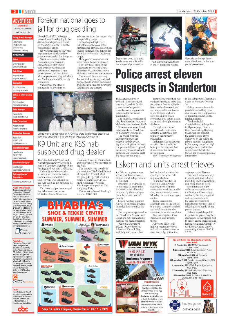 Standerton Advertiser 28 October 2022 page 2