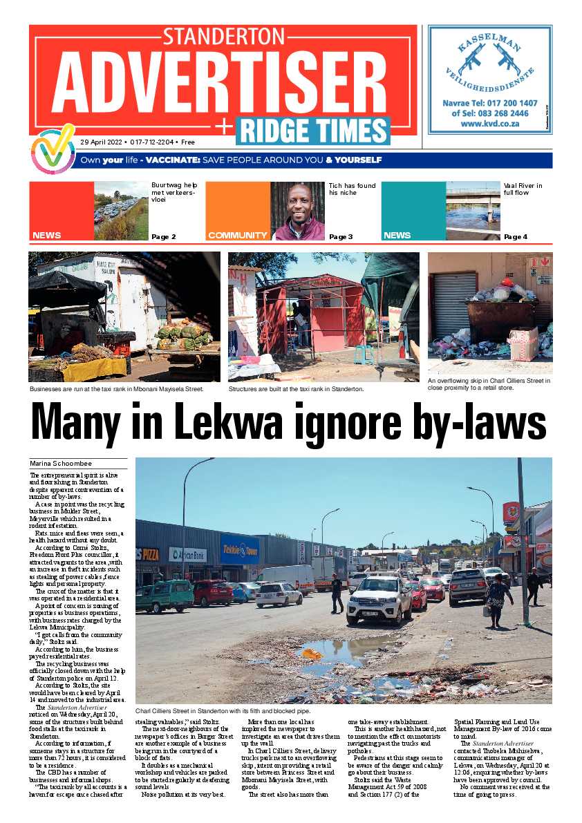 Standerton Advertiser 29 April 2022 page 1