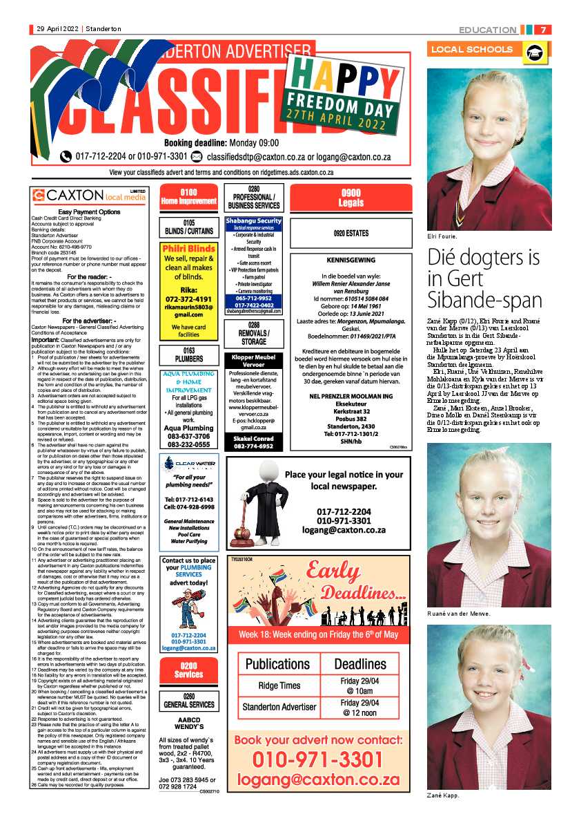 Standerton Advertiser 29 April 2022 page 7