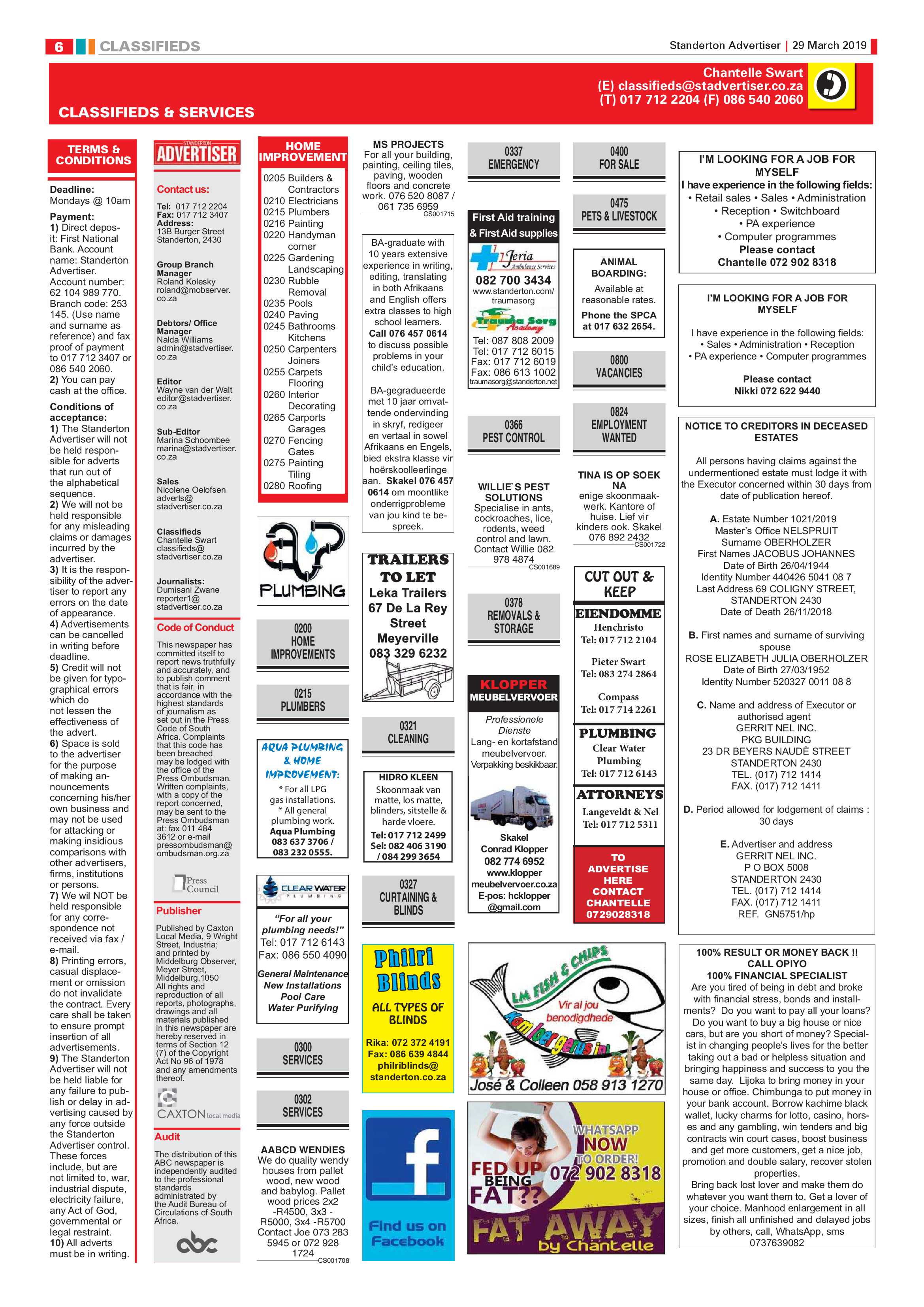 Standerton Advertiser 29 March 2019 page 6