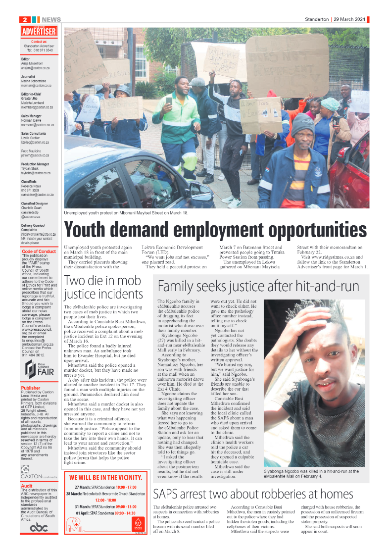 Standerton Advertiser 29 March 2024 page 2