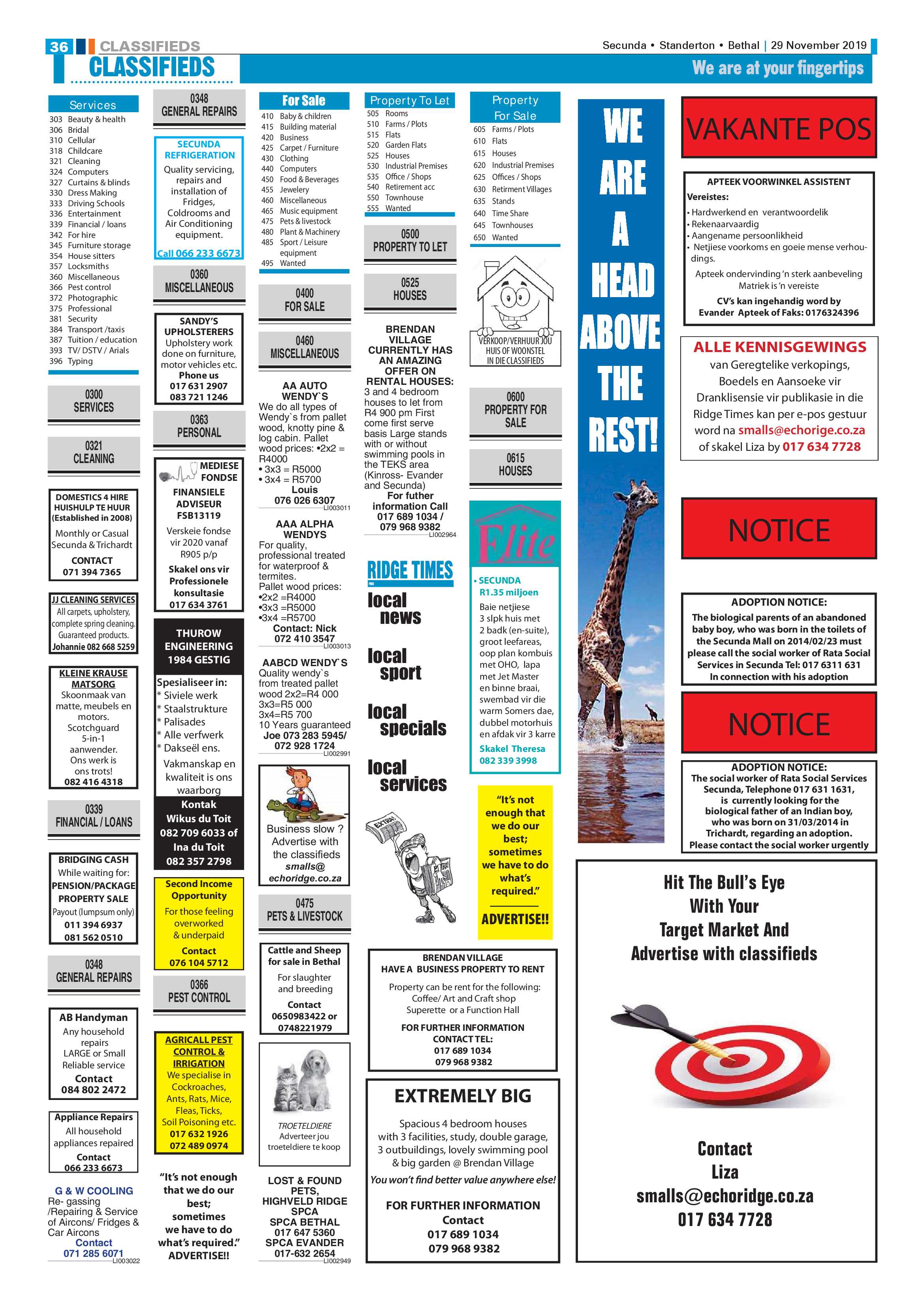 Standerton Advertiser 29 November 2019 page 35