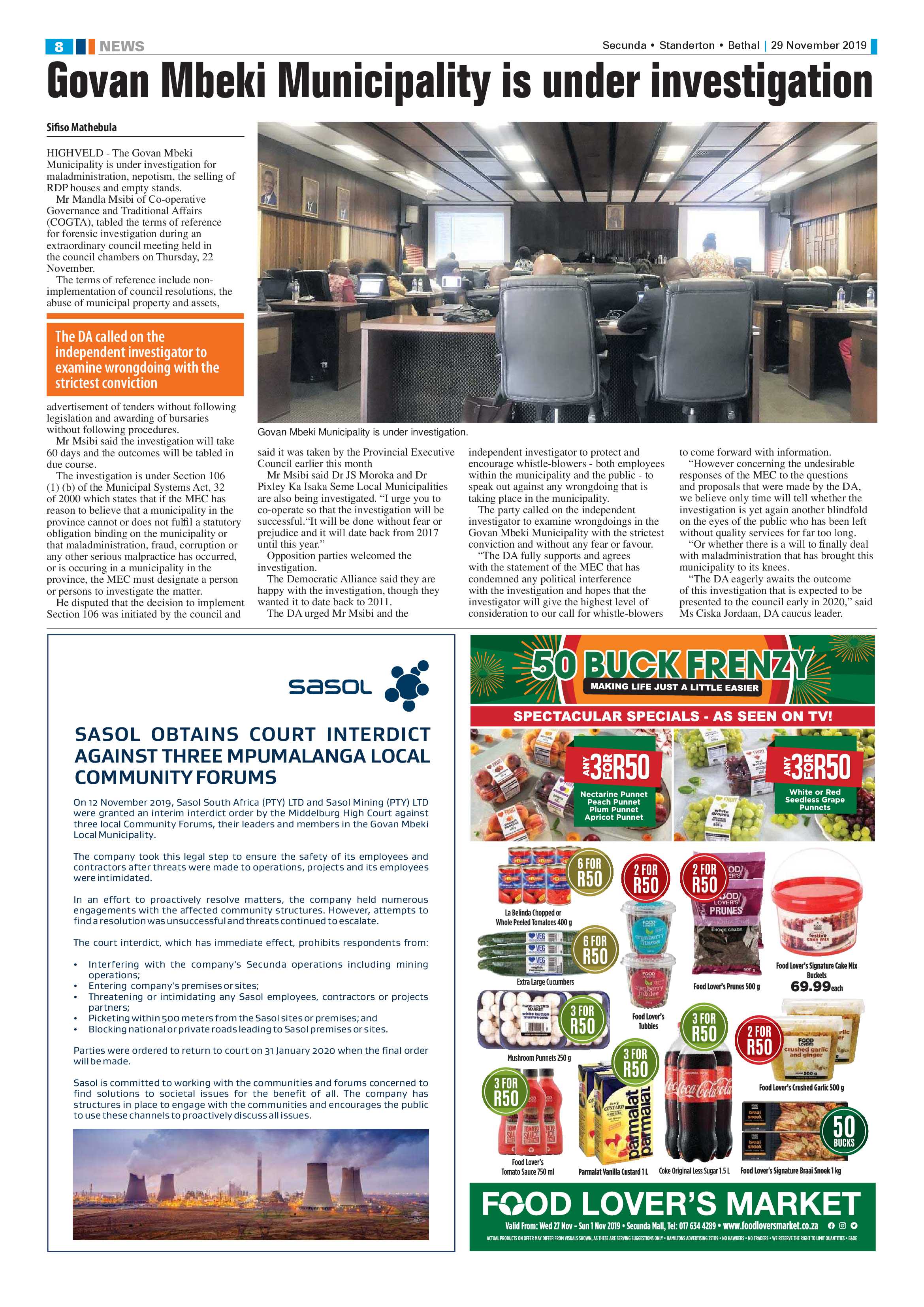 Standerton Advertiser 29 November 2019 page 8