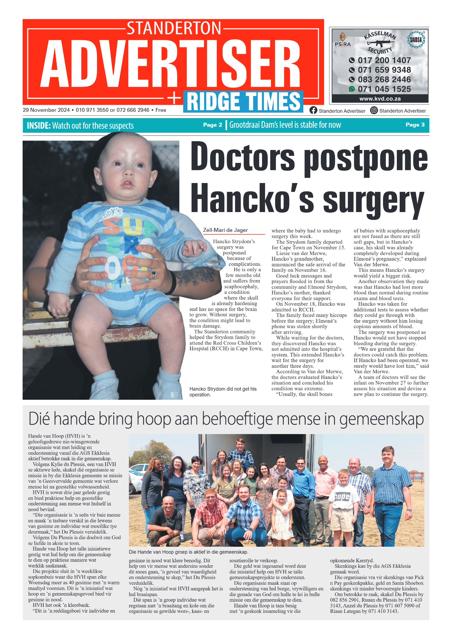 Standerton Advertiser 29 November 2024 page 1