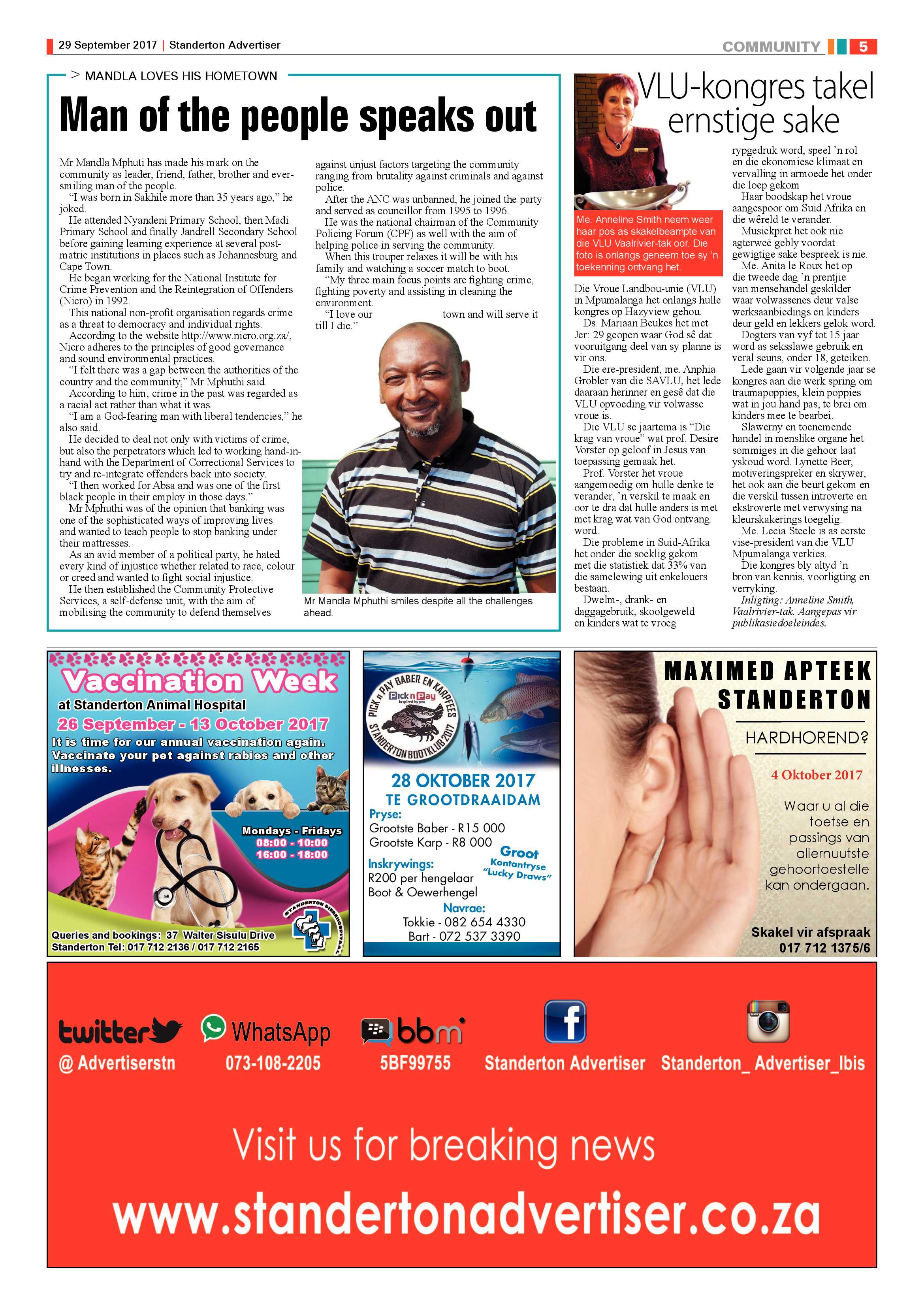 Standerton Advertiser 29 September 2014 page 5