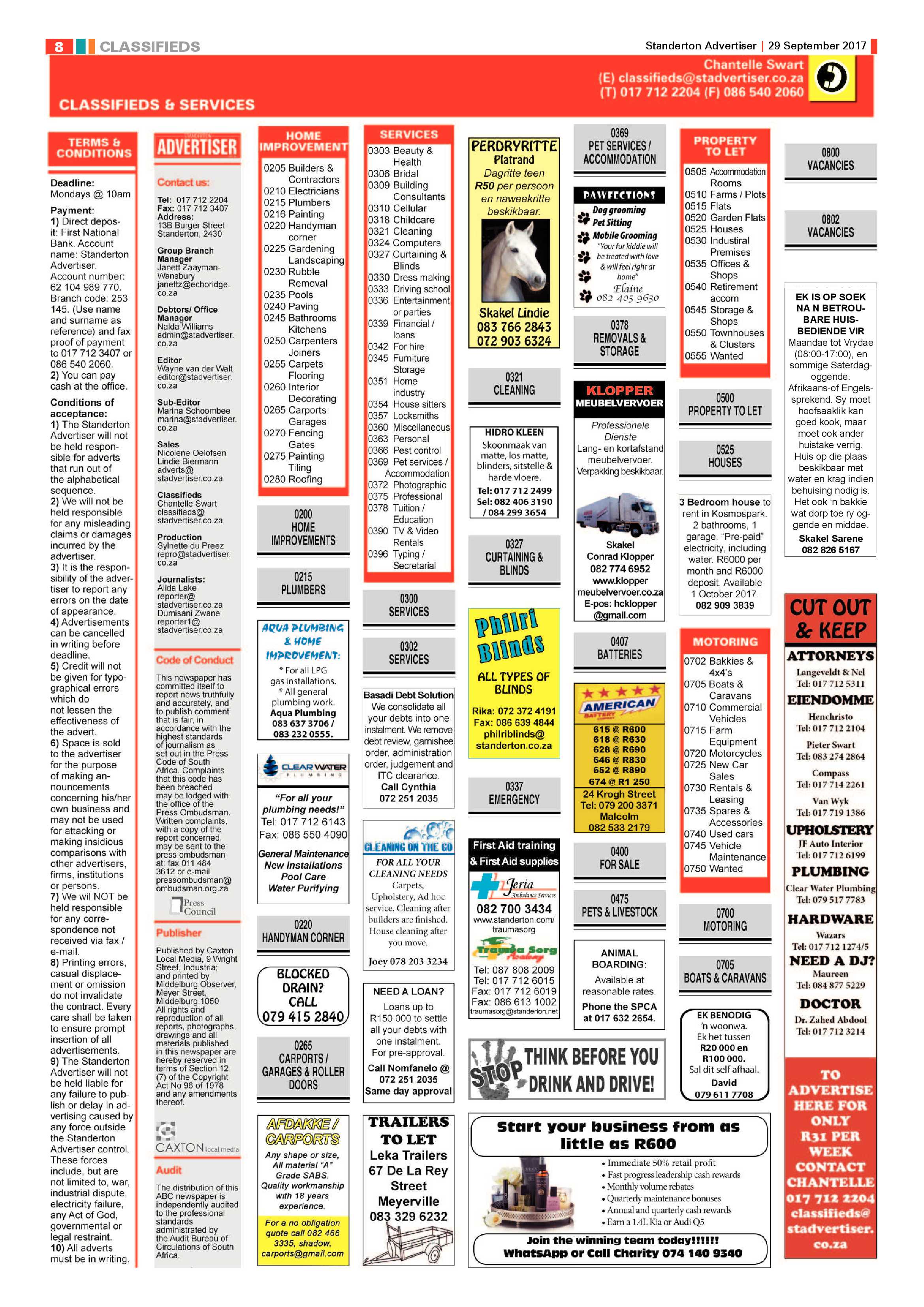 Standerton Advertiser 29 September 2014 page 8