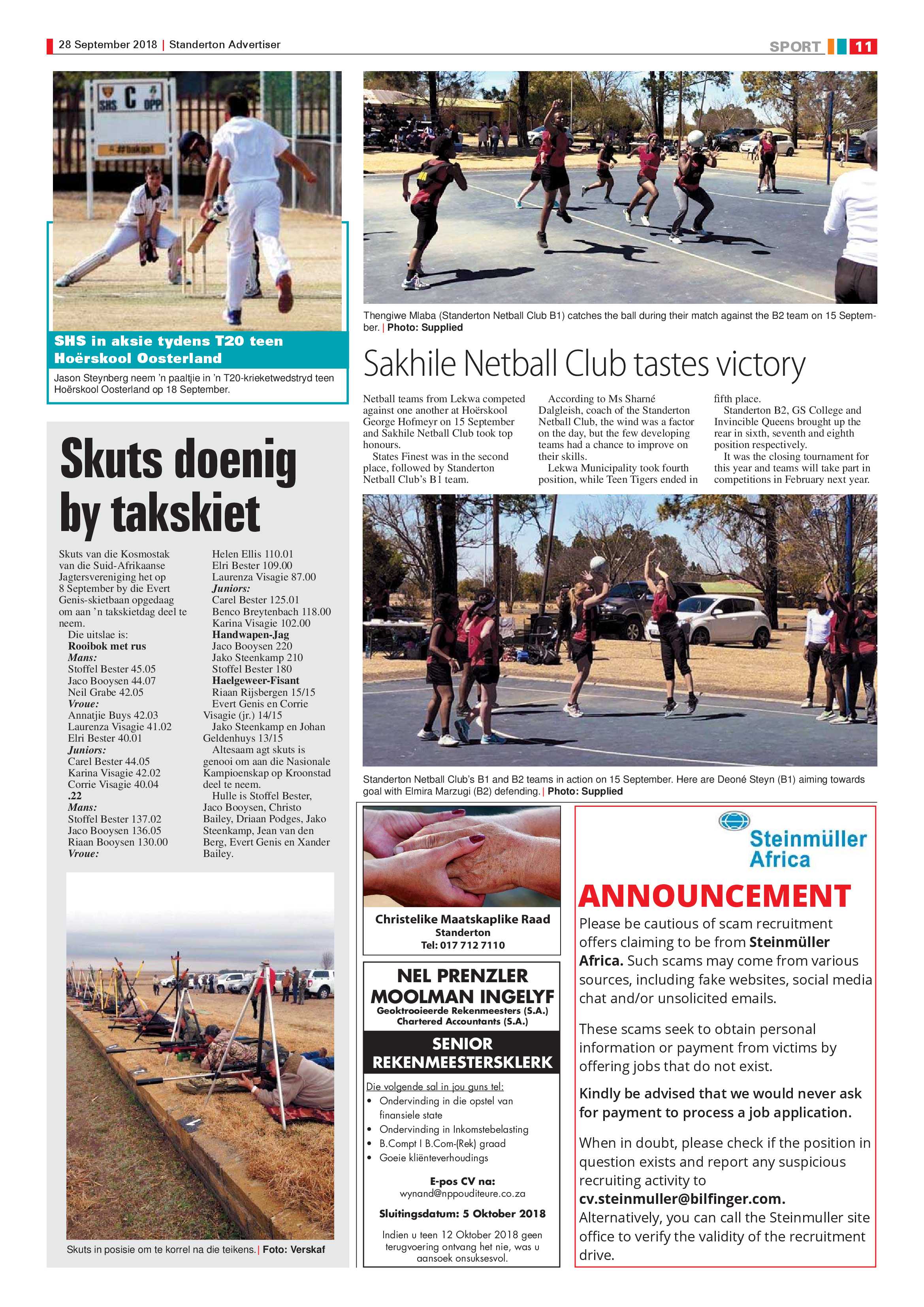 Standerton Advertiser 29 September 2018 page 11