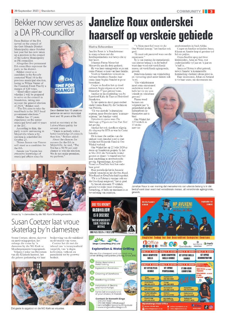 Standerton Advertiser 29 September 2023 page 3
