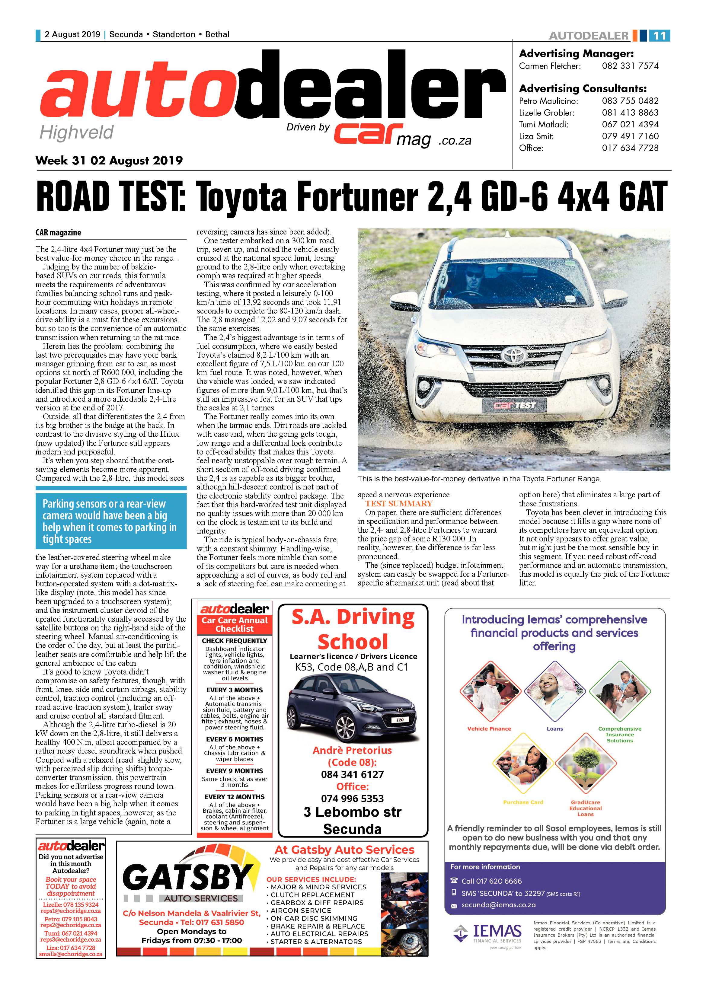Standerton Advertiser 2 August 2019 page 15