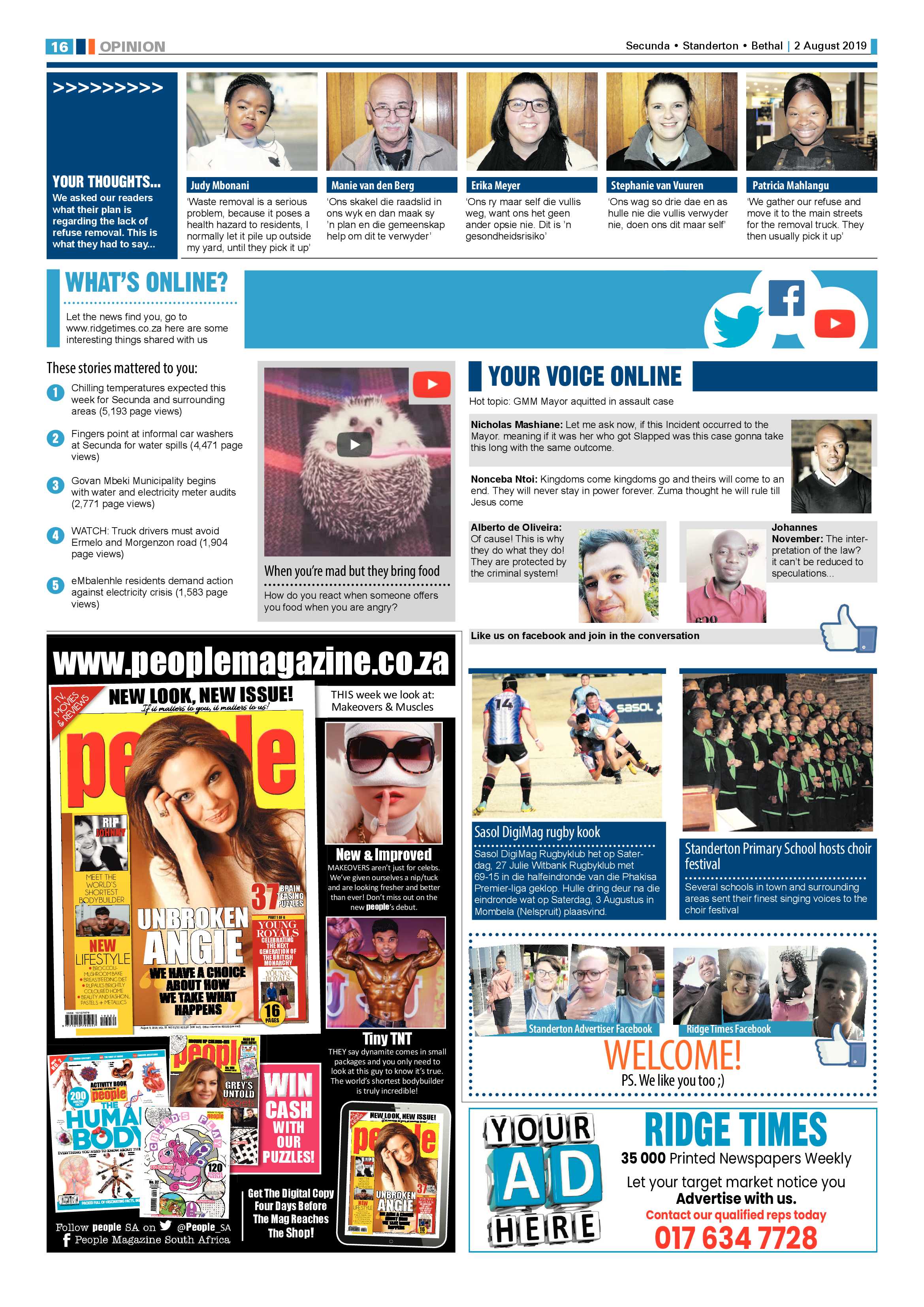 Standerton Advertiser 2 August 2019 page 20
