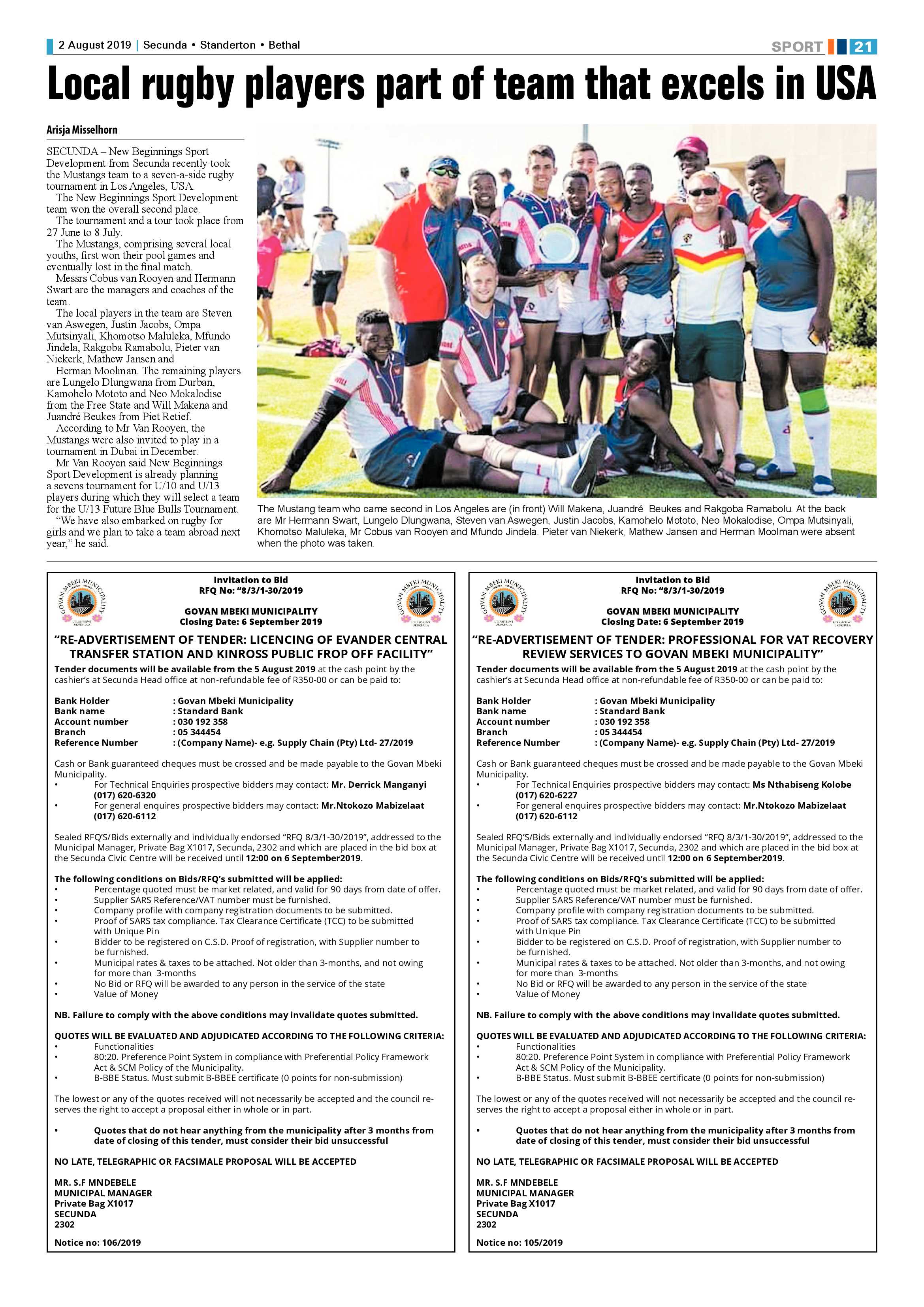 Standerton Advertiser 2 August 2019 page 25