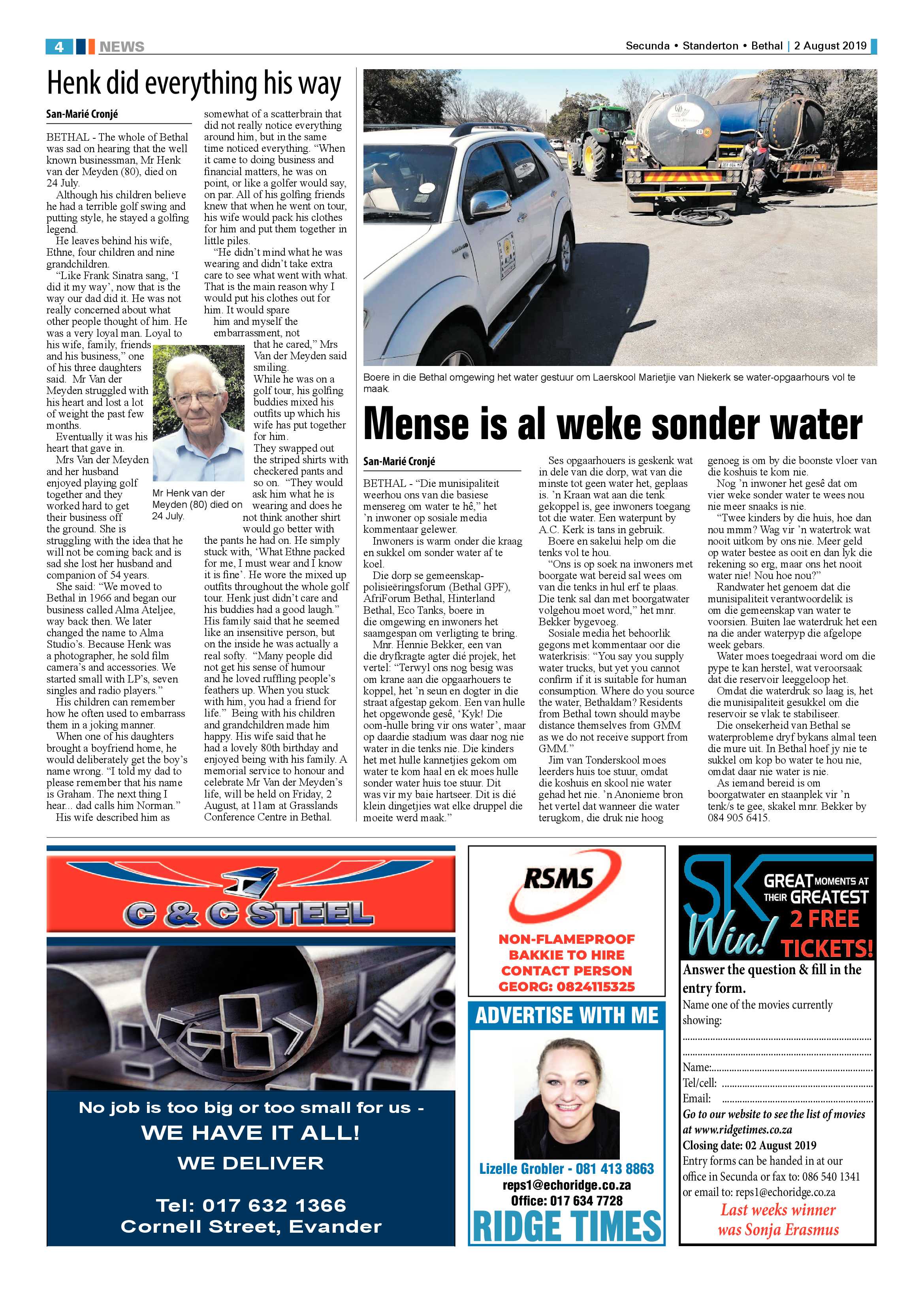 Standerton Advertiser 2 August 2019 page 8