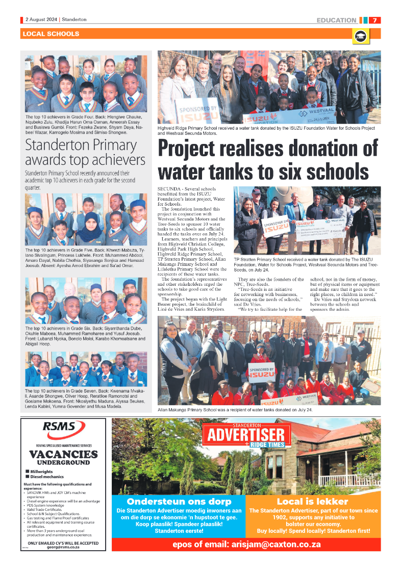 Standerton Advertiser 2 August 2024 page 7
