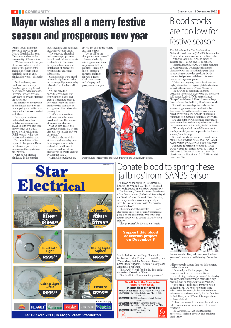 Standerton Advertiser 2 Dec 2022 page 4
