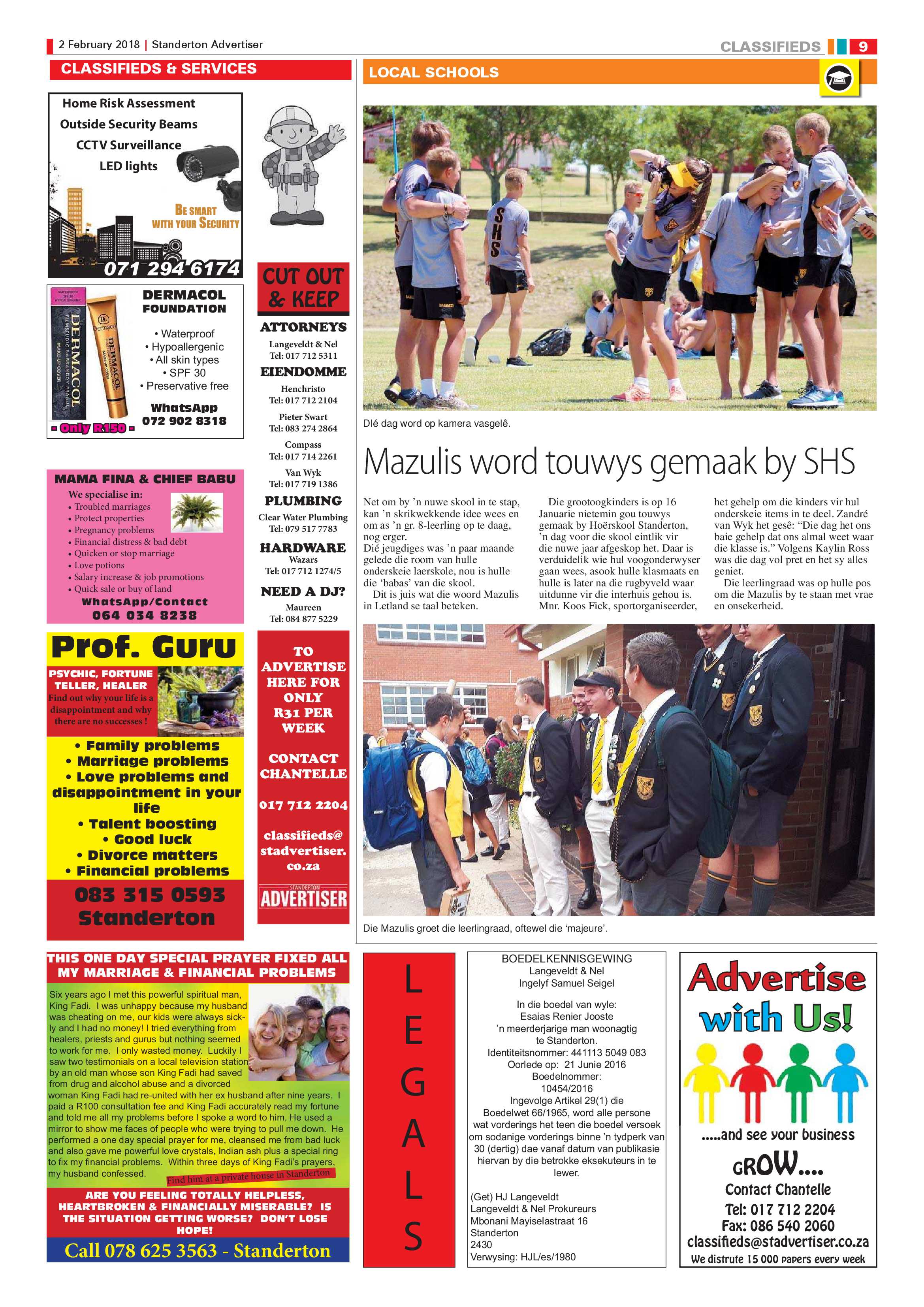 Standerton Advertiser 2 February 2018 page 9