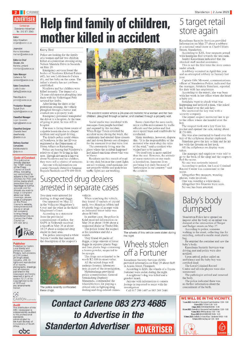 Standerton Advertiser 2 June 2023 page 2