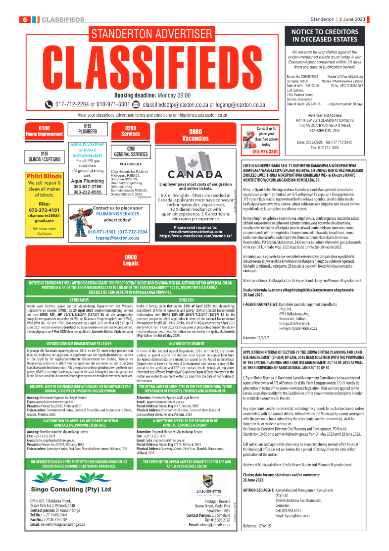 Standerton Advertiser 2 June 2023 page 6