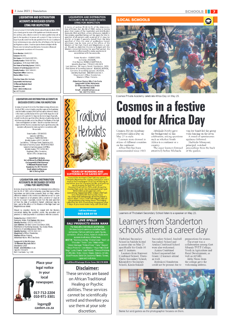Standerton Advertiser 2 June 2023 page 7